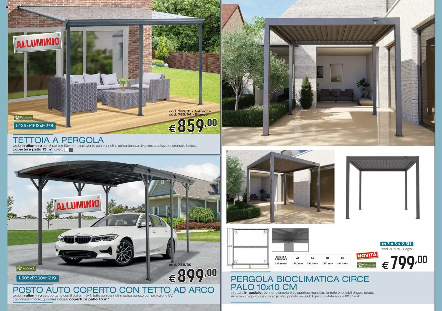 Volantino Brico OK del 05.03.2026 | Pagina: 10 | Prodotti: Acqua, Pergola, Alluminio