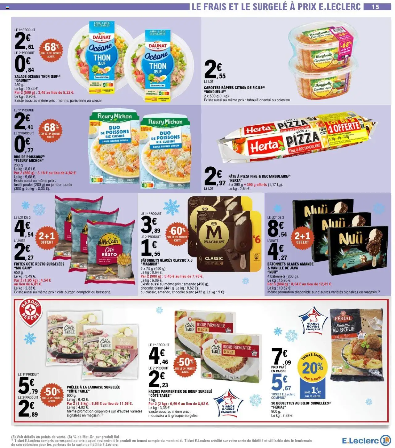  | Page: 15 | Produits: Amande, Frites, Thon, Viande