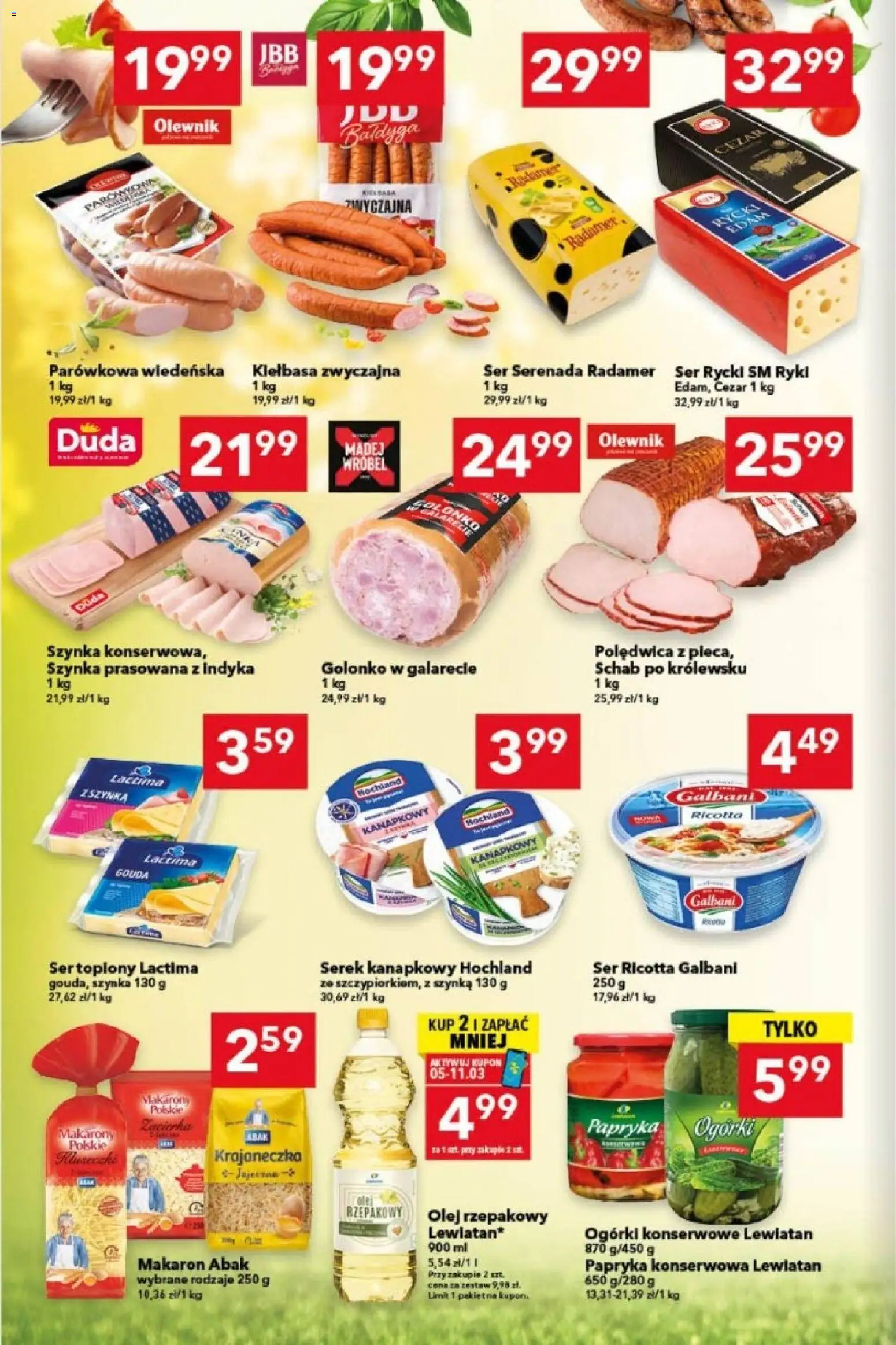 Lewiatan gazetka - Bydgoszcz od 05.03.2026 | Strona: 2 | Produkty: Olej rzepakowy, Serek, Papryka konserwowa, Ricotta