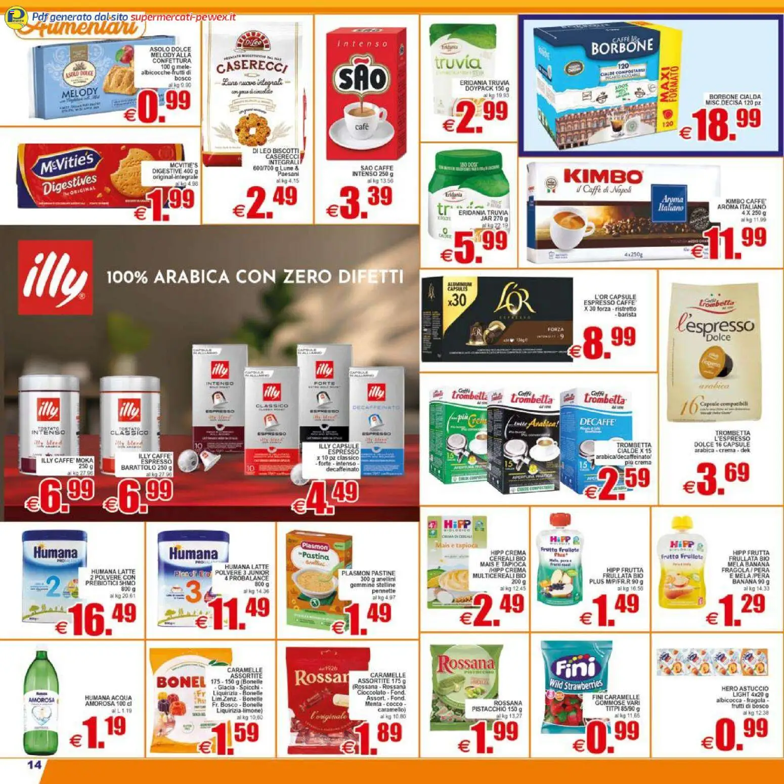 Volantino Pewex del 17.04.2026 | Pagina: 14 | Prodotti: Cereali, Cocco, Mais, Astuccio