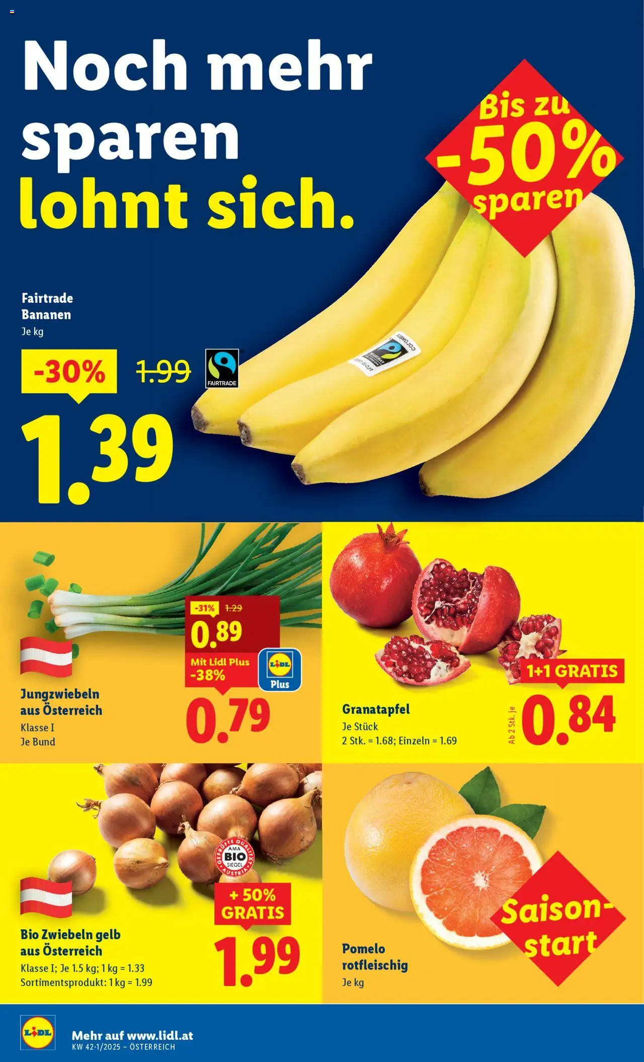 Lidl - Altenmarkt im Pongau, St. Johann im Pongau, Zell am See gültig ab 09.10.2025 | Seite: 40 | Produkte: Zwiebeln, Bananen