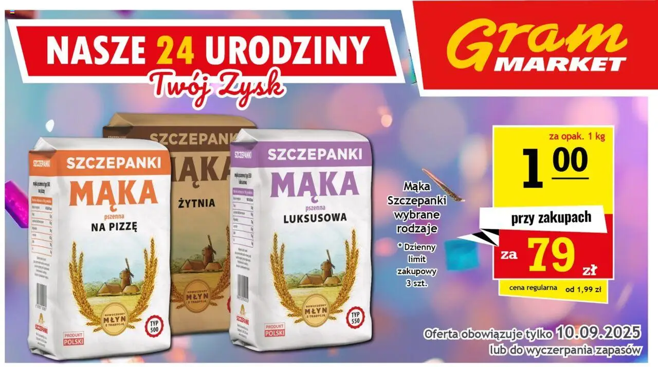 Gram Market Gazetka - Niesłychanie Niskie Ceny od 10.09.2025 | Strona: 1 | Produkty: Mąka żytnia
