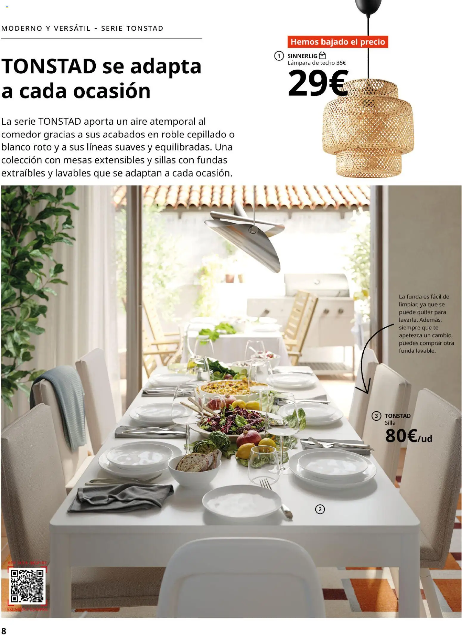 Catálogo IKEA Comedores │ válido desde el 06.03.2026 | Página: 8 | Productos: Lámpara de techo, Funda, Silla, Lámpara