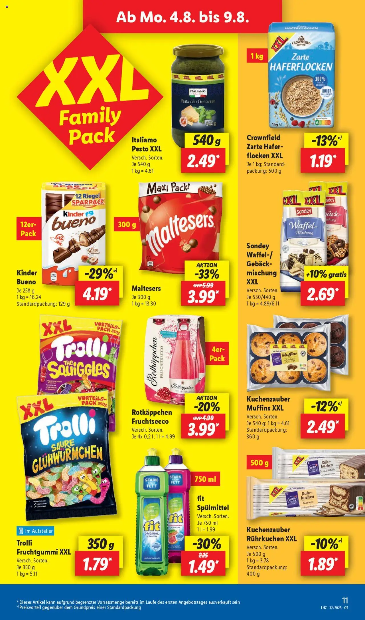 Lidl Prospekt Grimma - gültig ab dem 04.08.2025 | Seite: 17 | Produkte: Äpfel, Fruchtsecco, Kuchen, Flocken