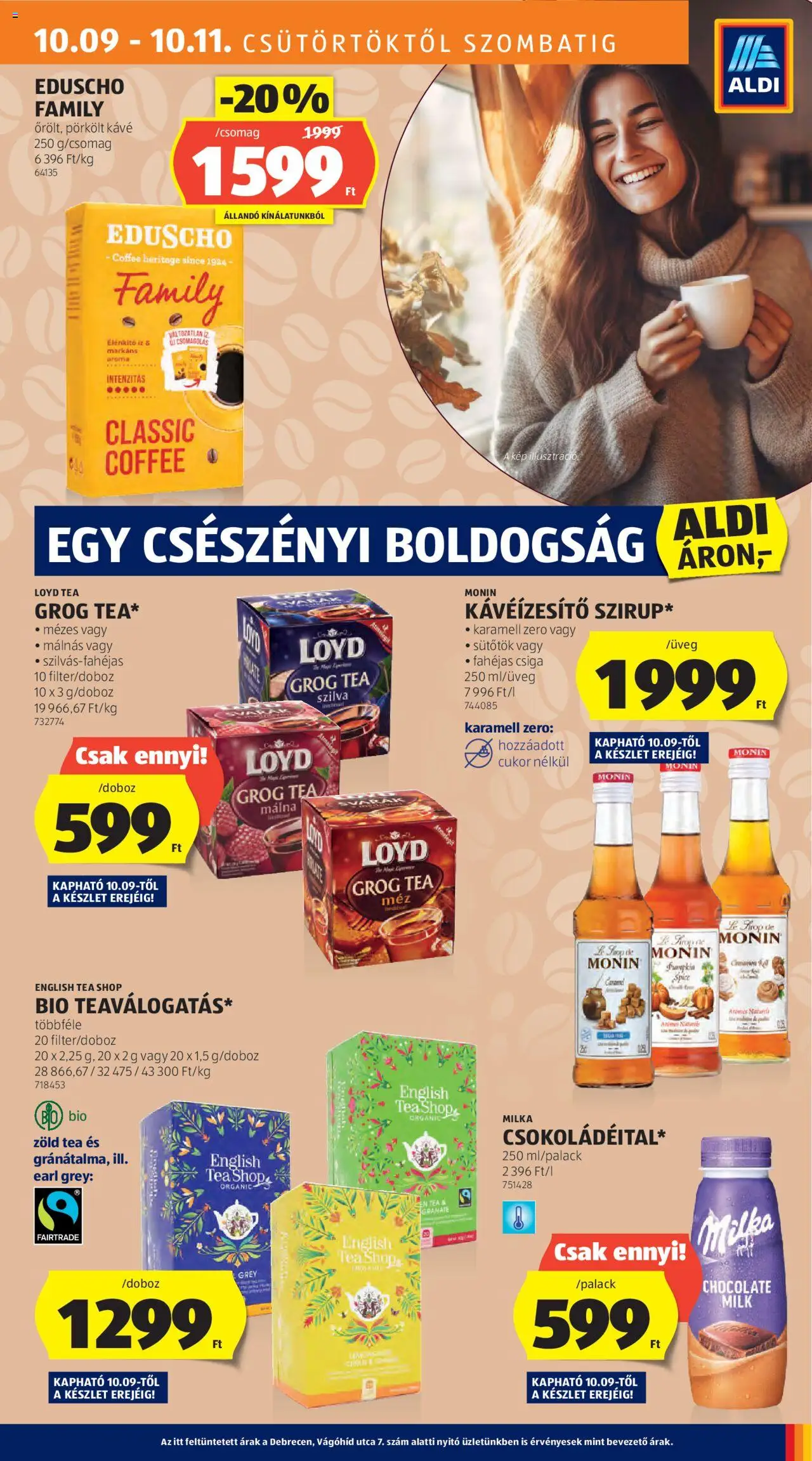 Aldi akciós ujság - amely érvényes a következő dátumtól: 09.10.2025 | Oldal: 19 | Termékek: Szilva, Zöld tea, Kávé, Cukor
