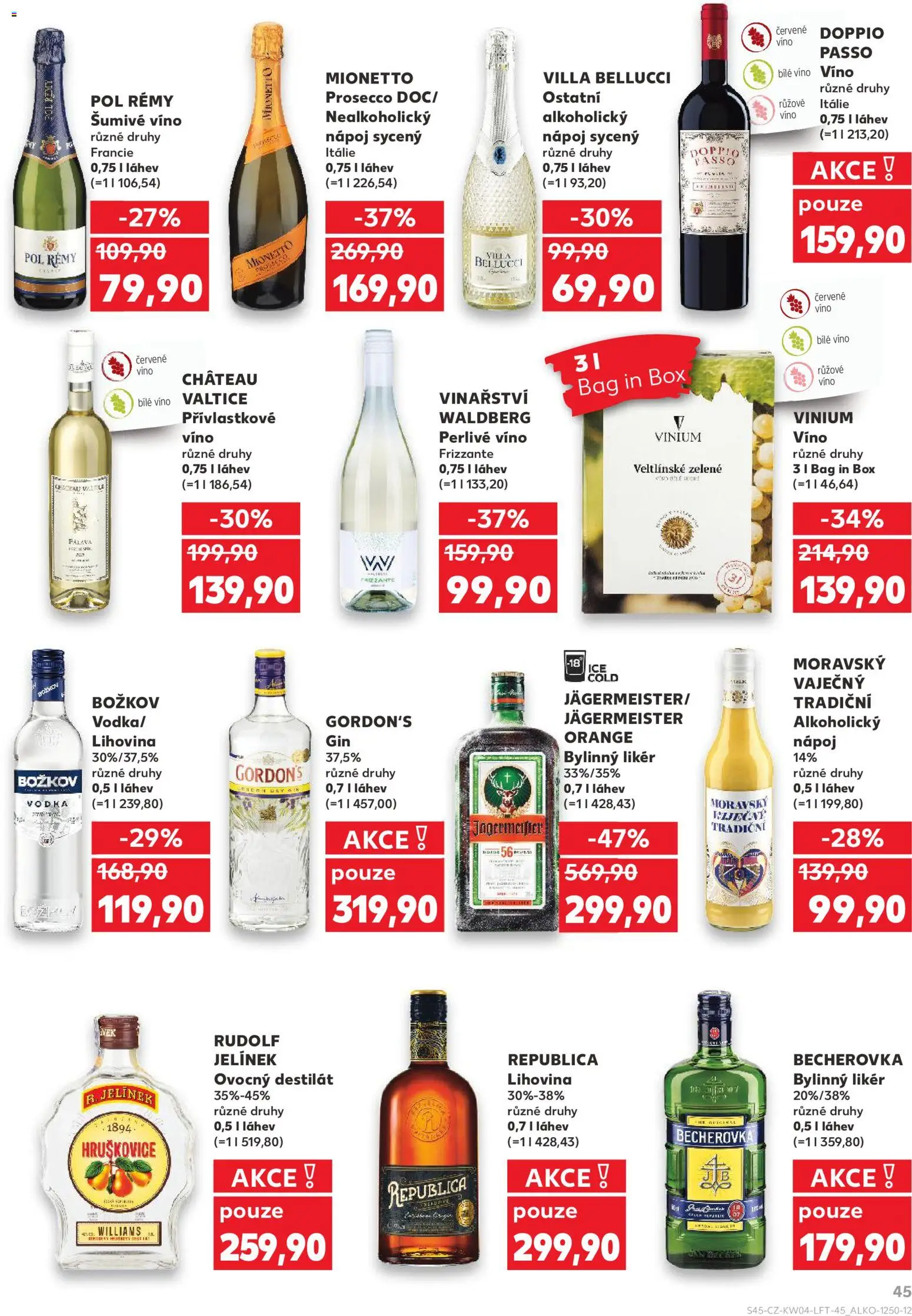 Kaufland leták - Kolín od 21.01.2026 | Strana: 45 | Produkty: Hruškovice, Prosecco, Víno, Červené víno