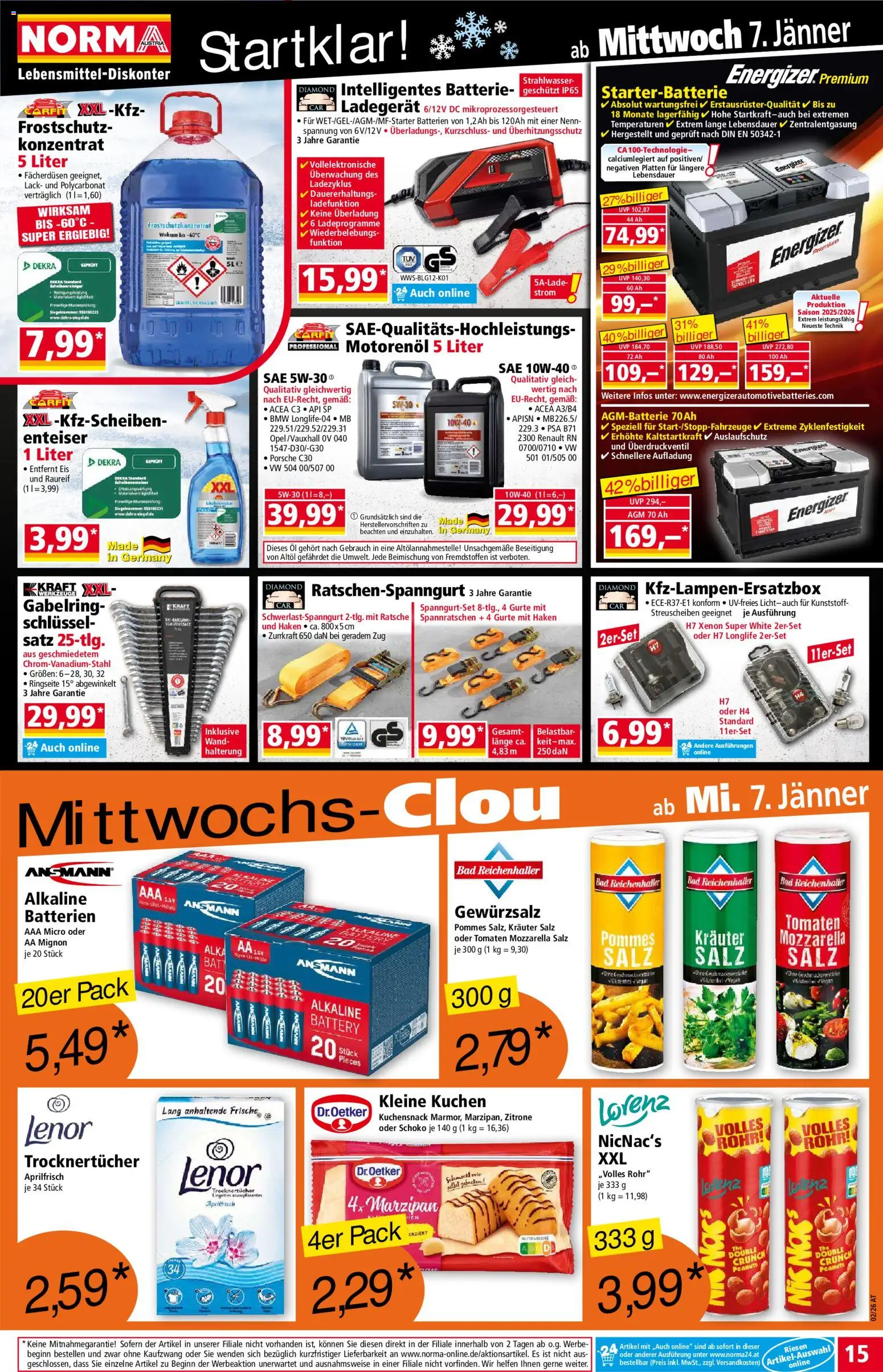 Norma Flugblatt gültig ab 05.01.2025 | Seite: 15 | Produkte: Eis, Zitrone, Bad, Öl