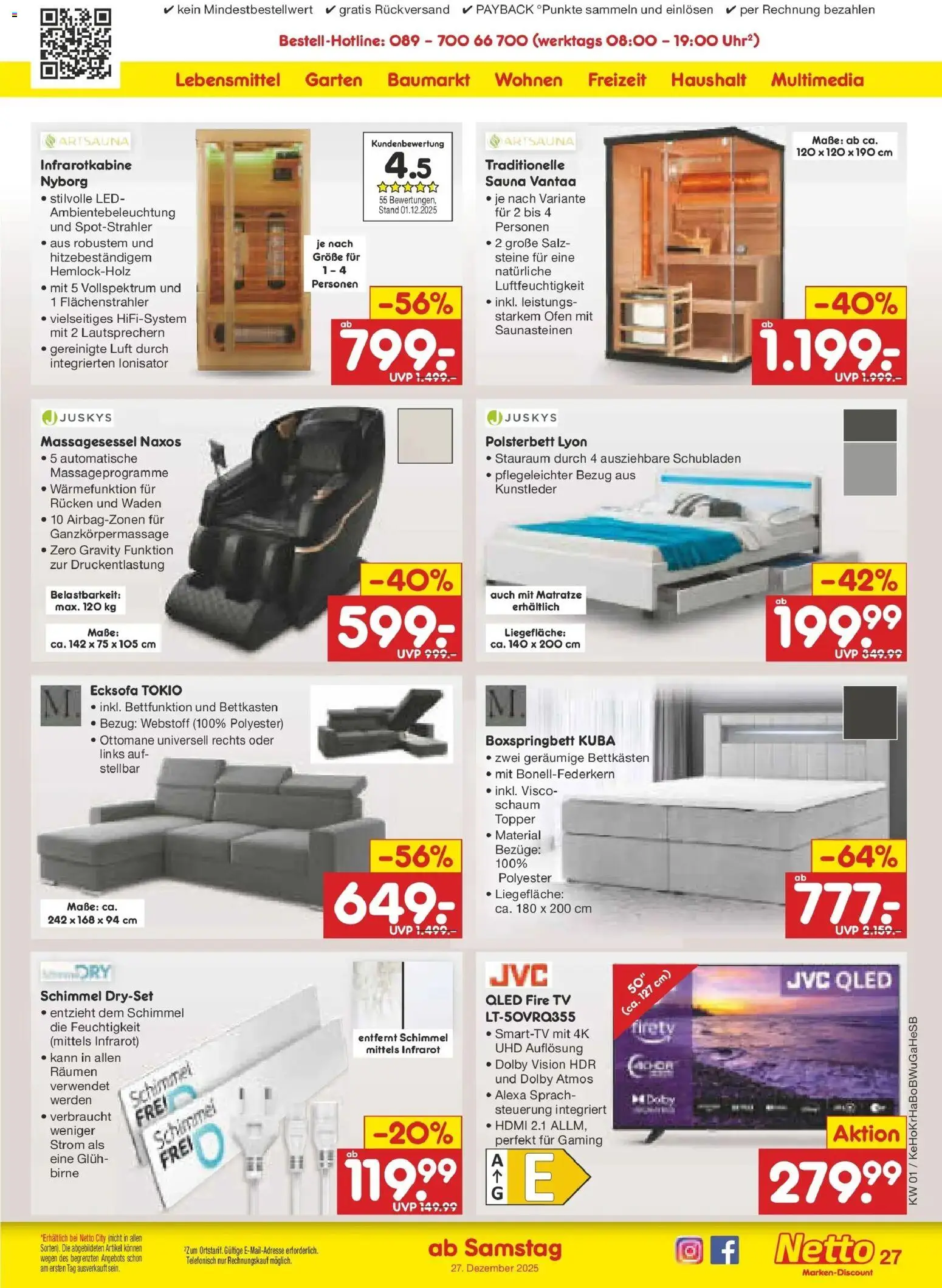 Netto Marken-Discount prospekt Jüchen	 – gültig ab 28.12.2025 | Seite: 41 | Produkte: Ecksofa, Matratze, Boxspringbett, Salz