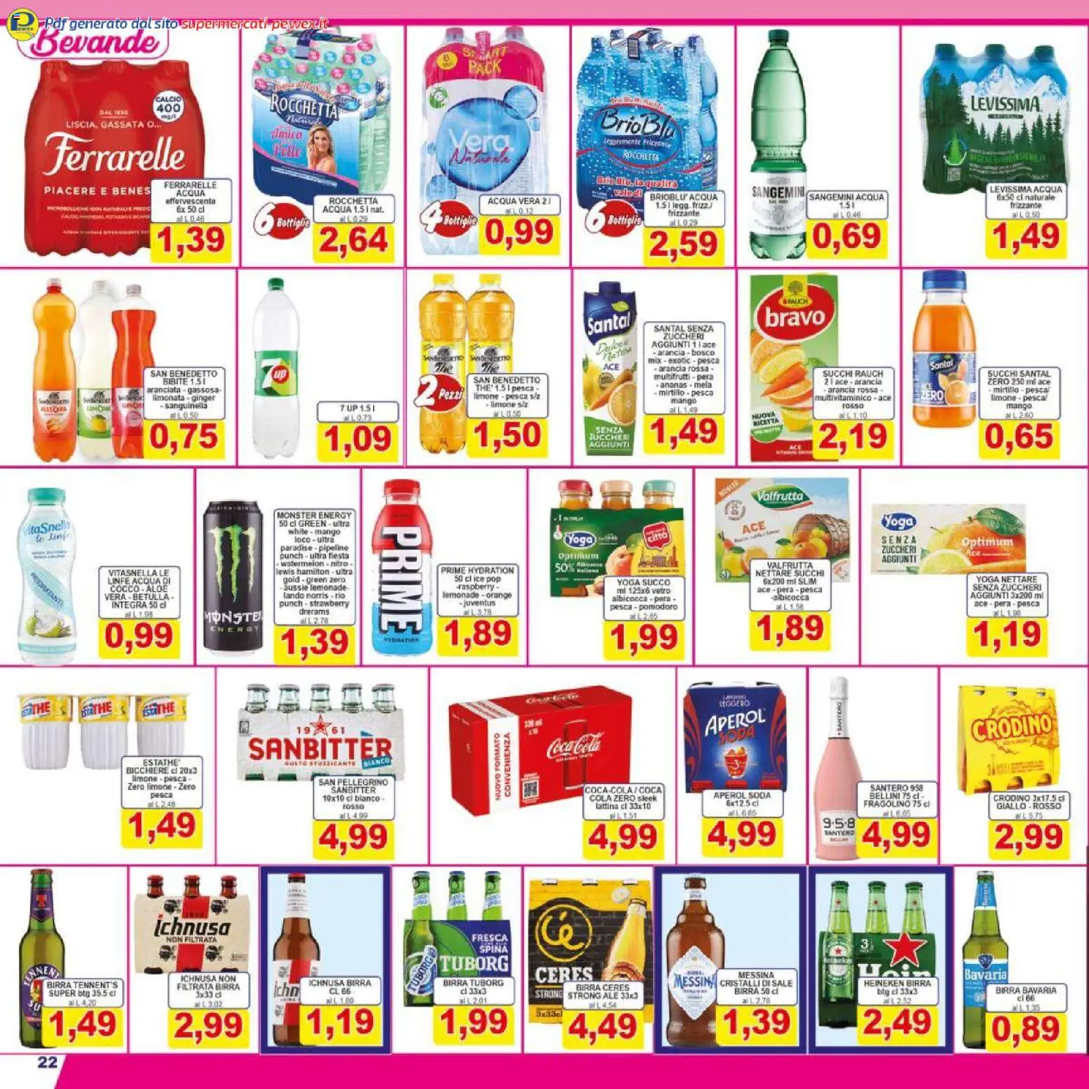 Volantino Pewex del 17.03.2026 | Pagina: 22 | Prodotti: Birra, Ananas, Cocco, Coca Cola