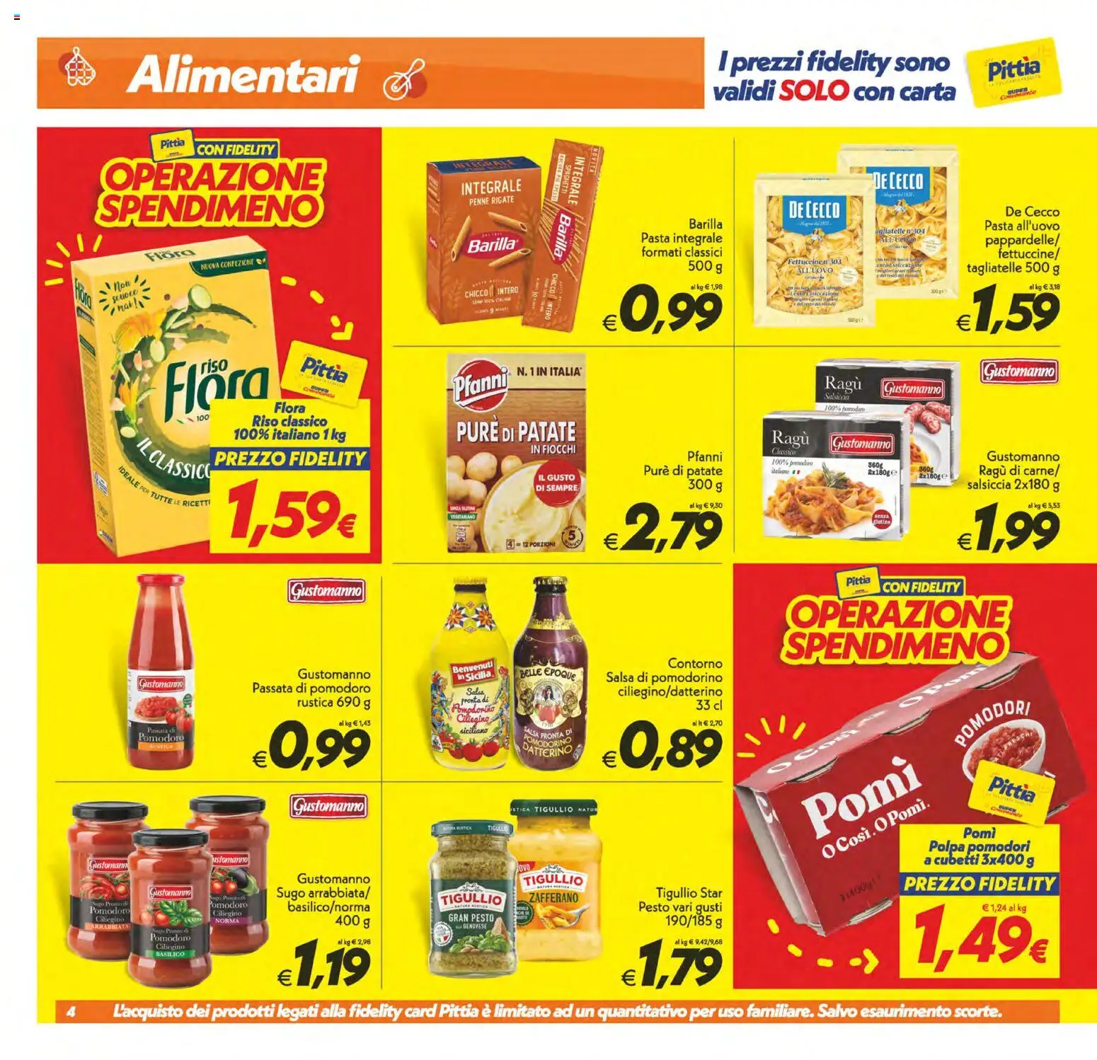 Volantino SuperConveniente del 14.11.2025 | Pagina: 4 | Prodotti: Riso, Patate, Passata di pomodoro, Ragú