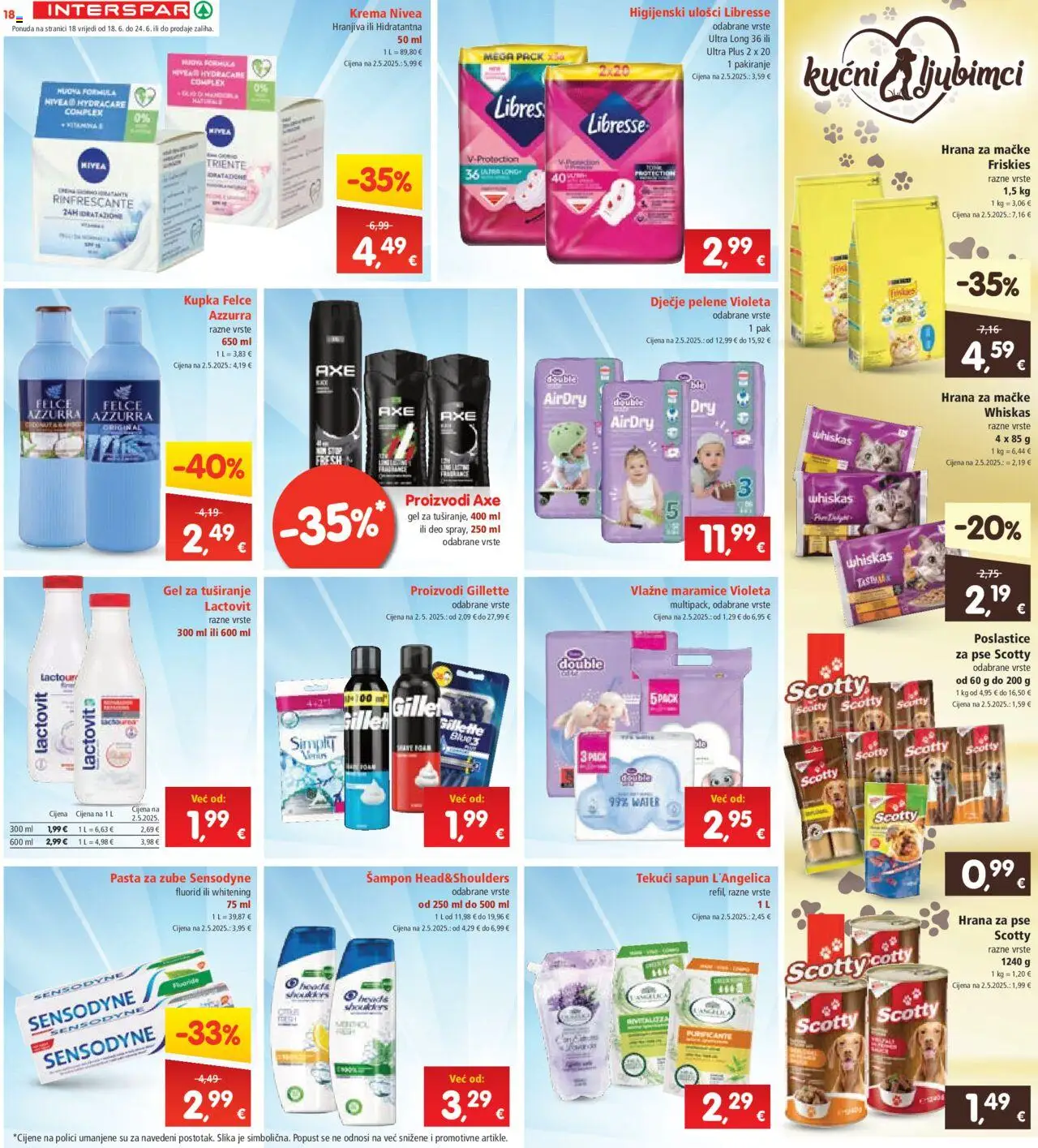 Interspar katalog | vrijedi od 18.06.2025 | Stranica: 18 | Proizvodi: Gel za tuširanje, Pasta za zube, Nivea, L'Angelica