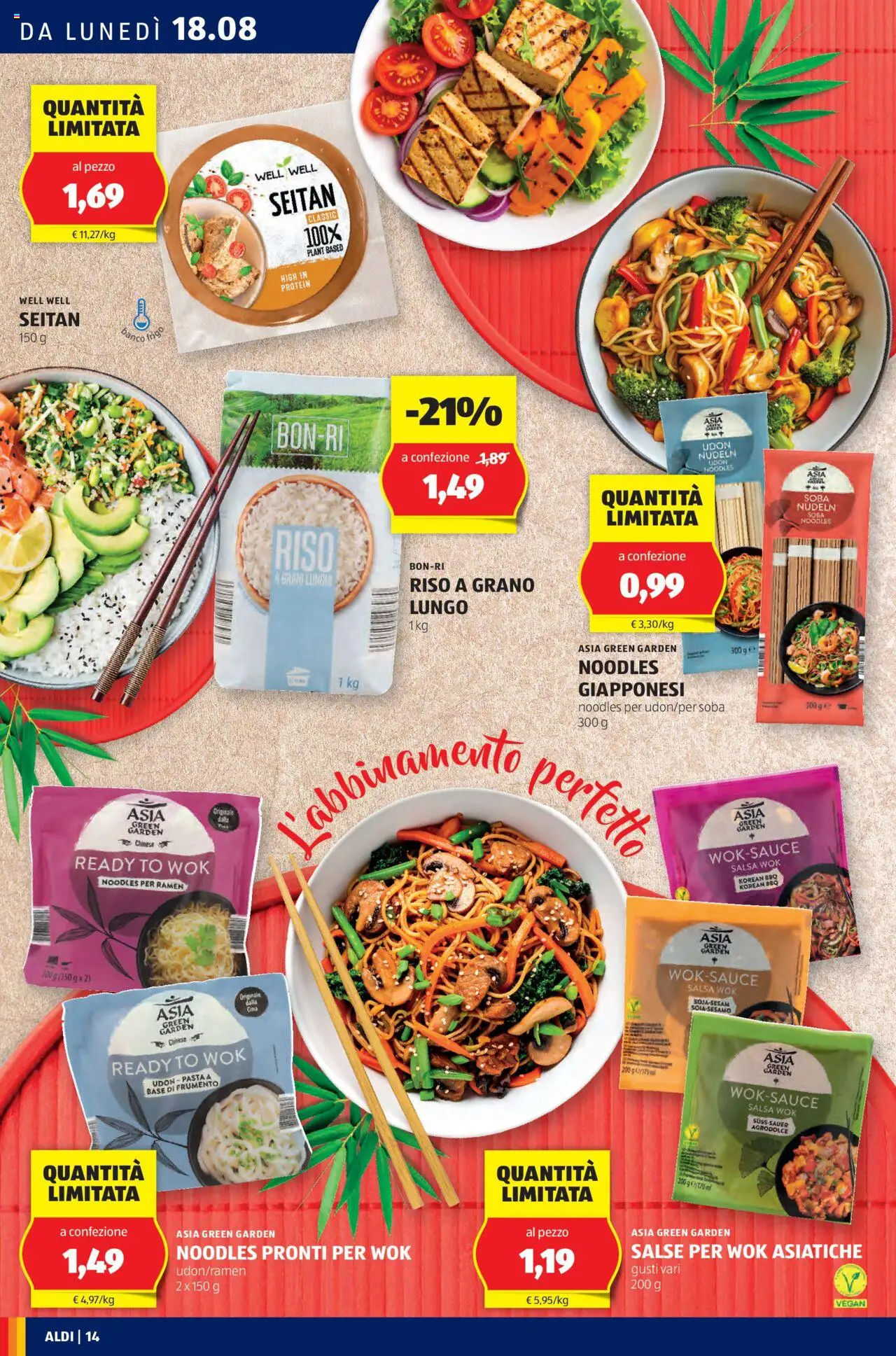 Volantino Aldi del 18.08.2025 | Pagina: 14 | Prodotti: Riso, Salsa, Pasta, Seitan