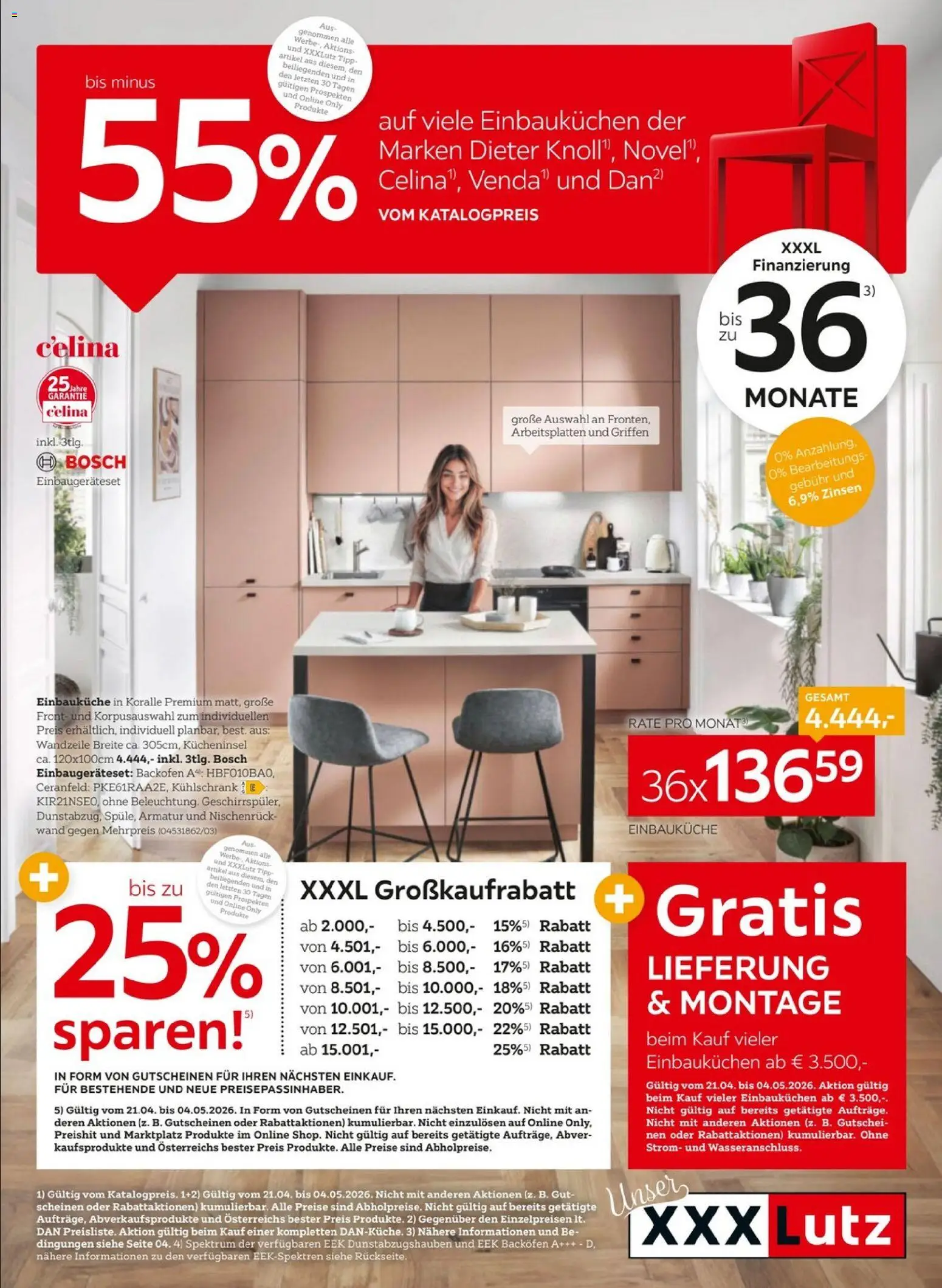 XXXLutz Küchen gültig ab 21.04.2026 | Seite: 1 | Produkte: Kühlschrank