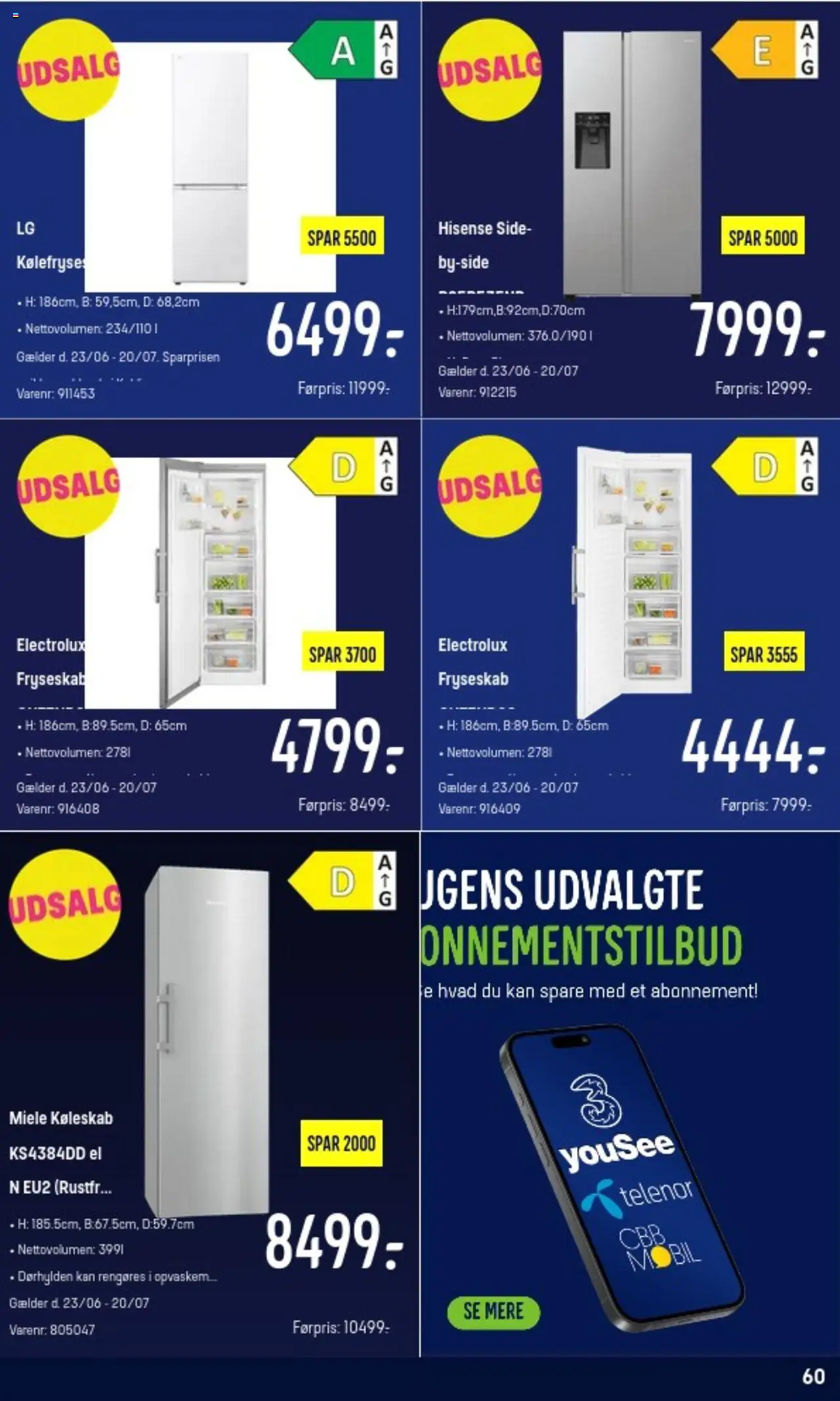 Elgiganten Tilbudsavis gyldig fra 23.06.2025 | Side: 60 | Produkter: Køleskab