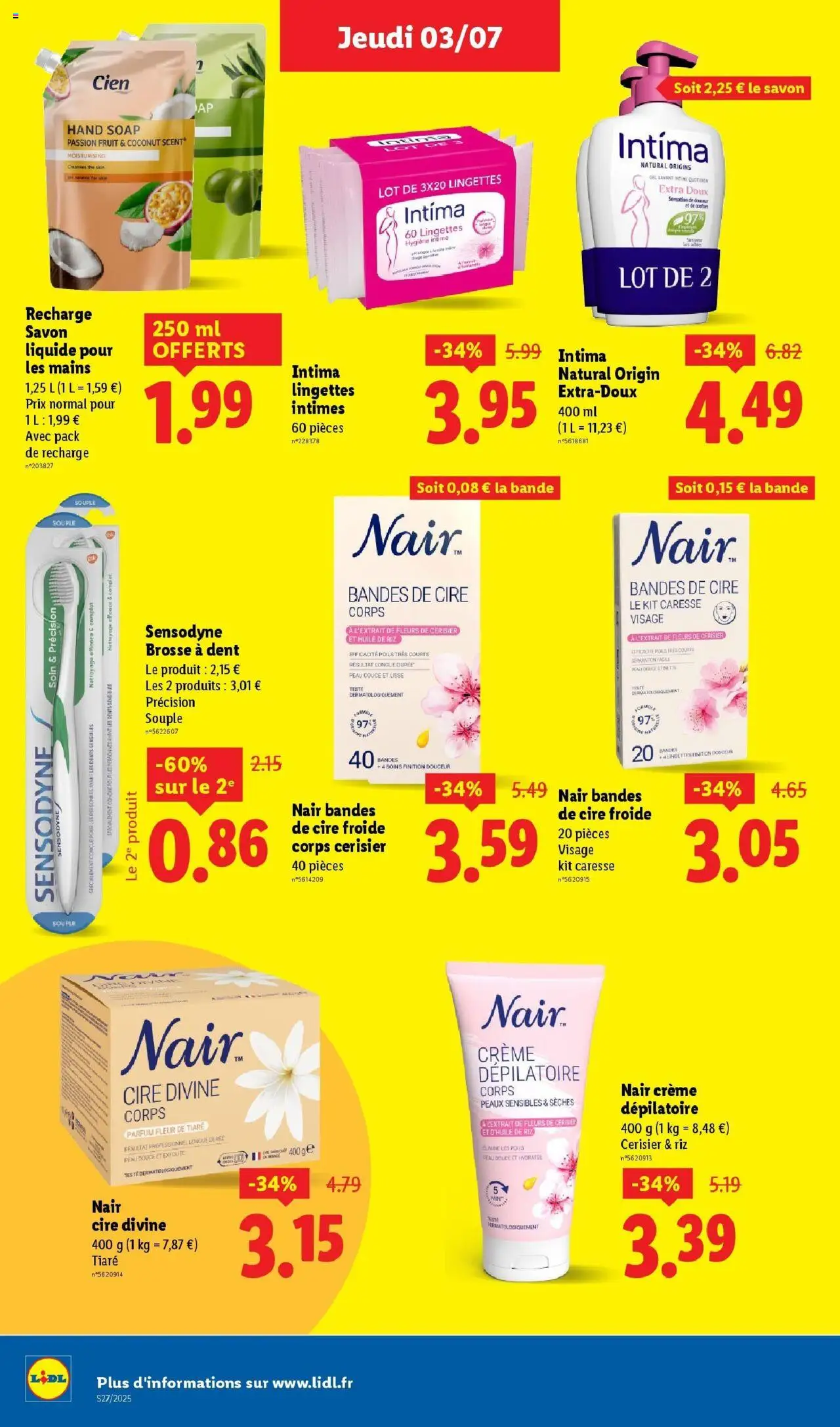  | Page: 22 | Produits: Cire, Brosse, Hygiène intime, Crème