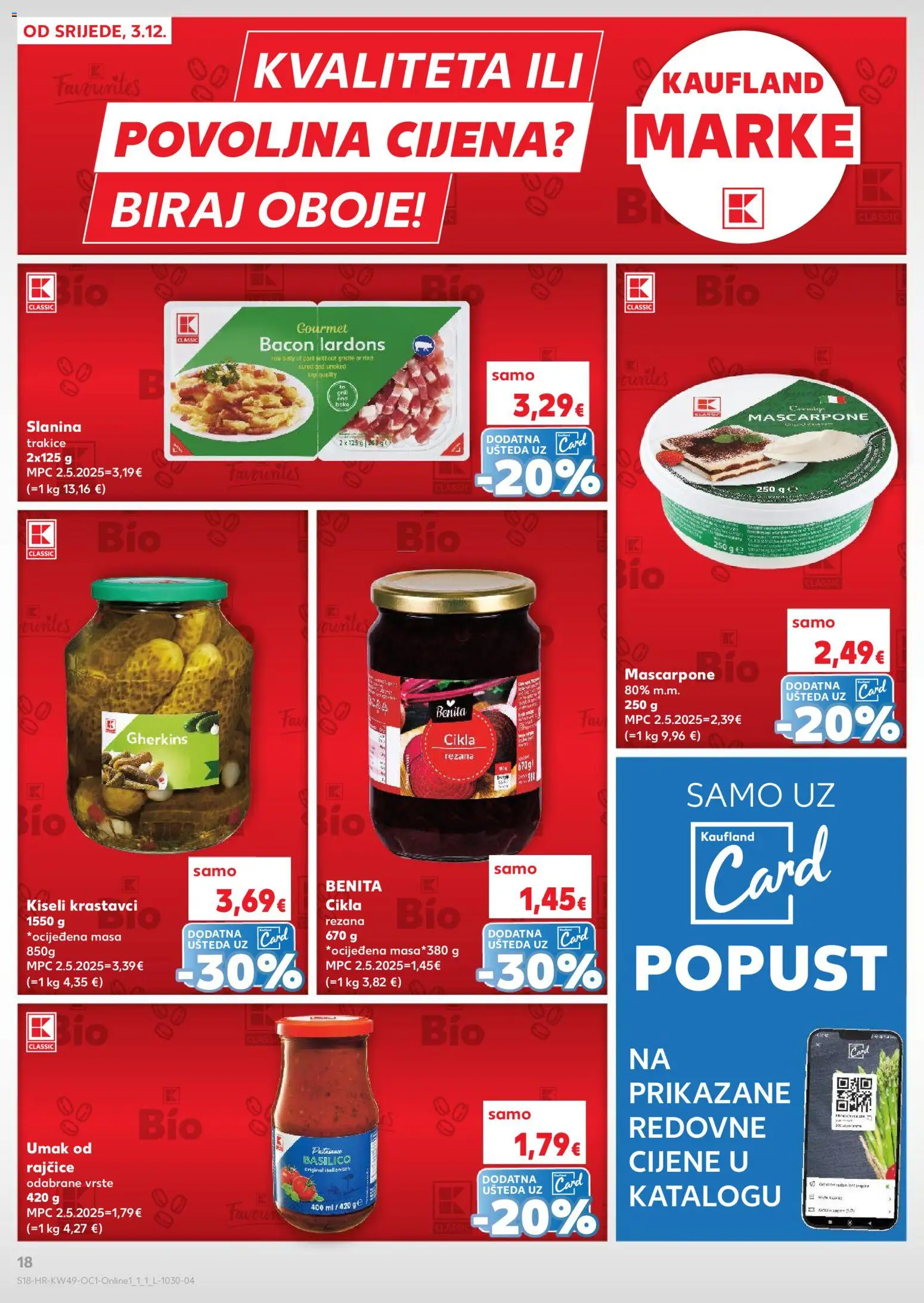 Kaufland katalog | vrijedi od 03.12.2025 | Stranica: 18 | Proizvodi: Rajčice, Krastavci, Umak, Cikla