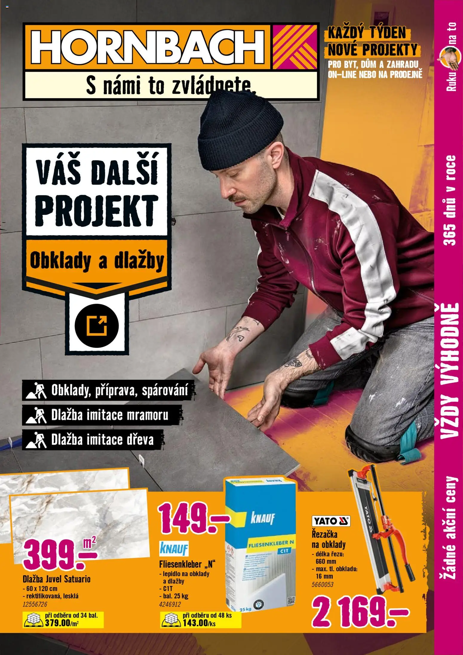HORNBACH leták - Obklady a dlažby od 19.11.2025 | Strana: 1 | Produkty: Dlažba, Řezačka