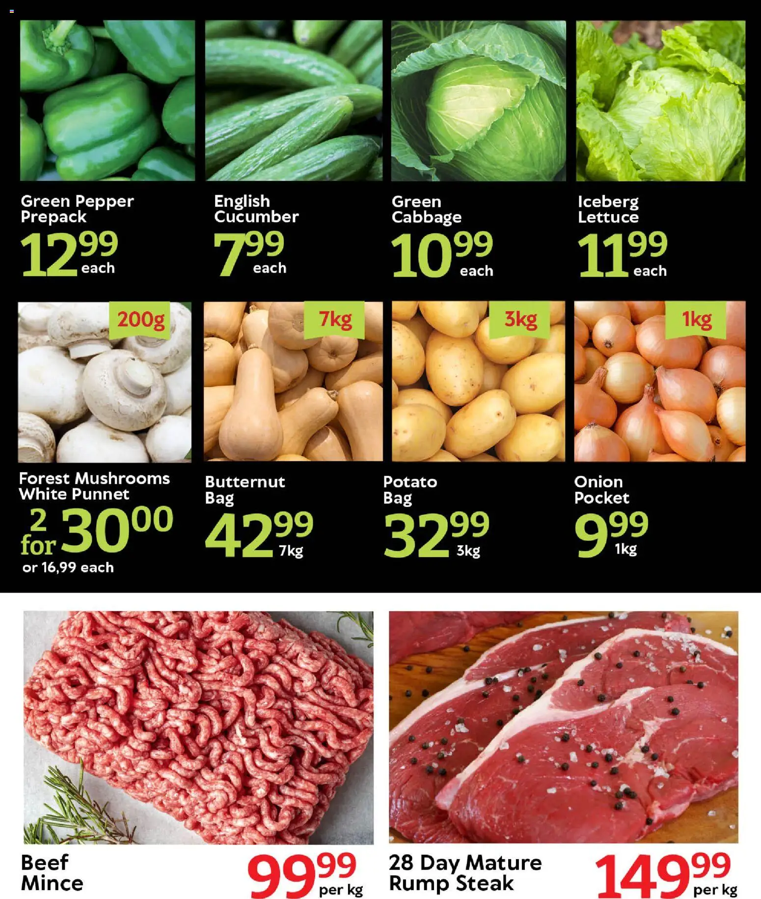 New Oxford Freshmarket catalogue – valid from 13.01.2026 | Page: 2 | Products: Steak, Beef, Pepper, Lettuce