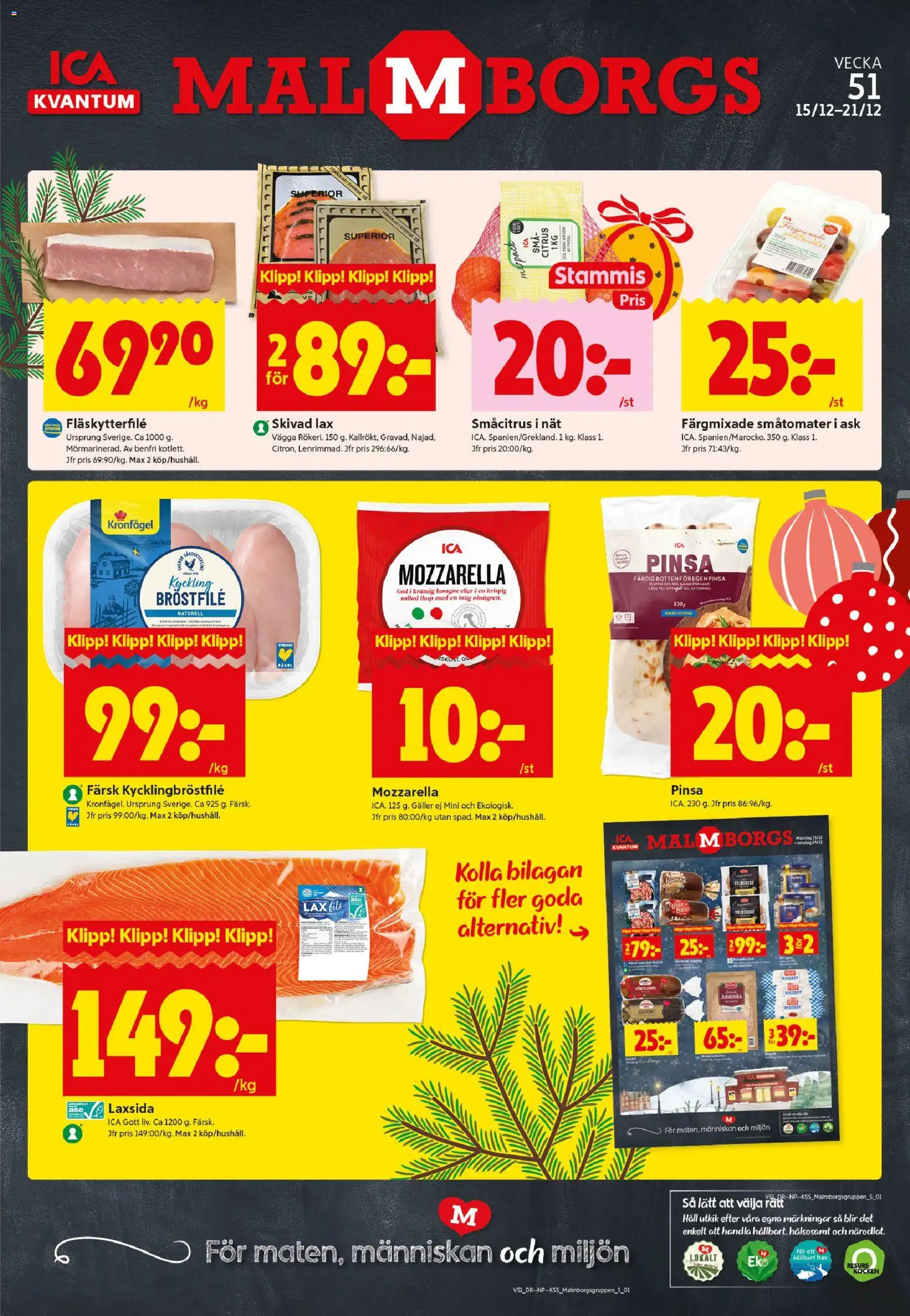 ICA Kvantum reklamblad aktuell från 15.12.2025 | Sida: 1 | Produkter: Håv, Galler, Bröd, Sallad