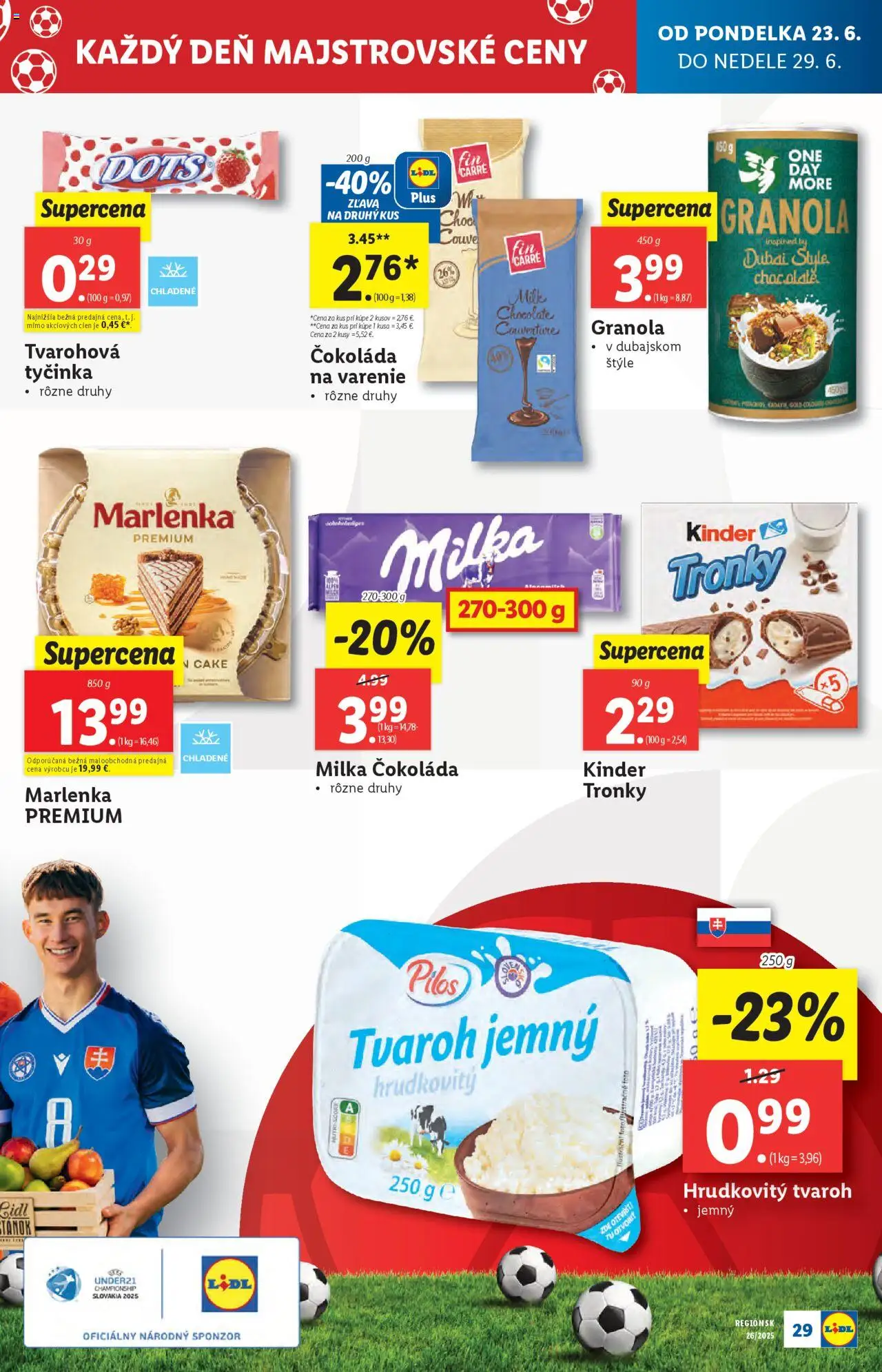 Lidl leták │ platný od 23.06.2025 | Strana: 35 | Produkty: Kinder, Čokoláda, Marlenka, Tvaroh