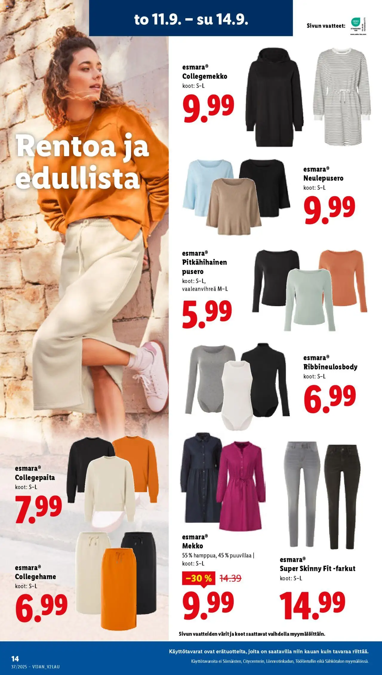 Lidl tarjoukset - Rovaniemi – voimassa 11.09.2025 alkaen | Sivu: 16 | Tuotteet: Vaatteet, Pusero, Mekko, Farkut