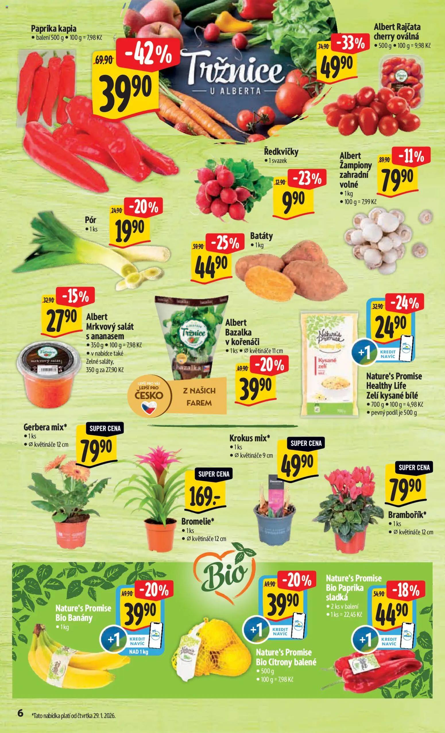 Albert leták - Hypermarket od 28.01.2026 | Strana: 12 | Produkty: Žampiony, Zelí, Paprika, Citróny