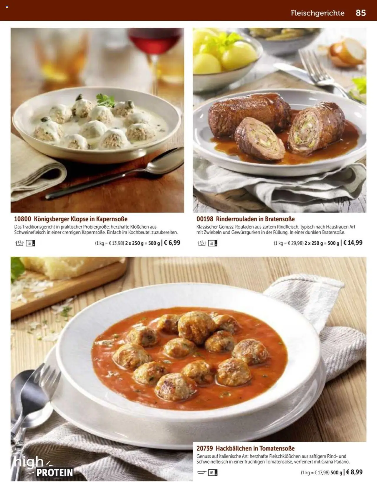 Bofrost Katalog – gültig ab 07.09.2025 | Seite: 85 | Produkte: Rinderrouladen, Zwiebeln, Schweinefleisch
