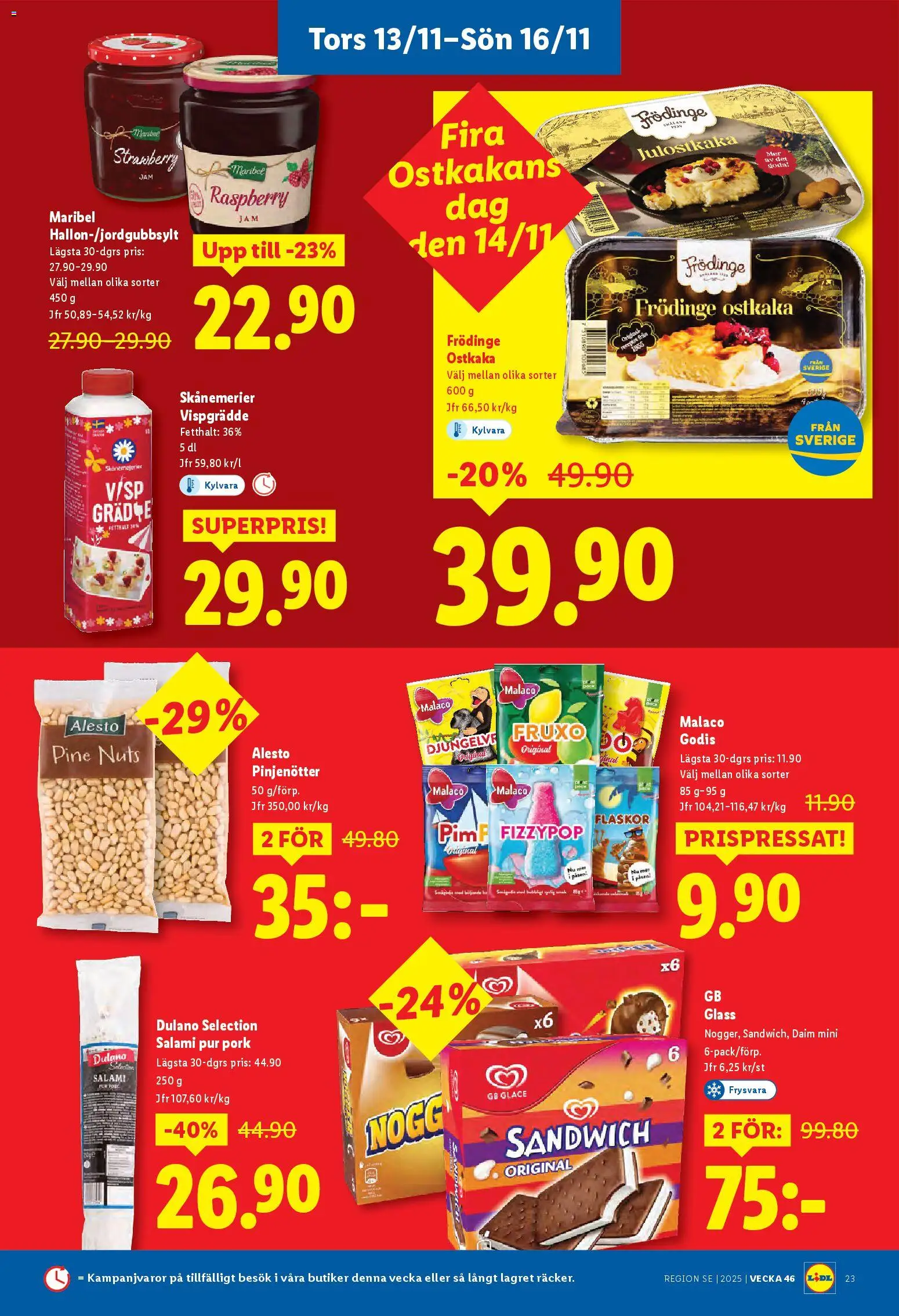 Lidl reklamblad aktuell från 10.11.2025 | Sida: 26 | Produkter: Sandwich, Salami, Godis, Vispgrädde