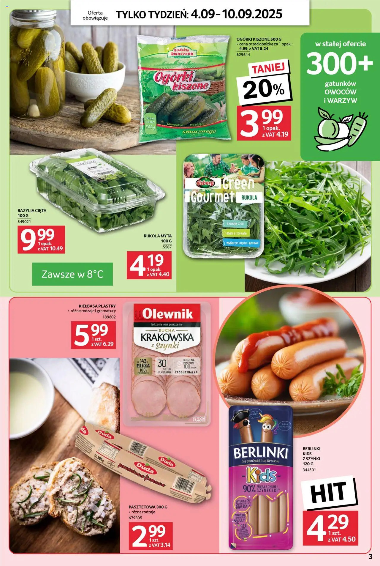 Selgros cash&carry Gazetka - Jeszcze więcej super promocji od 04.09.2025 | Strona: 3 | Produkty: Kiełbasa, Parówki, Bazylia, Ogórki