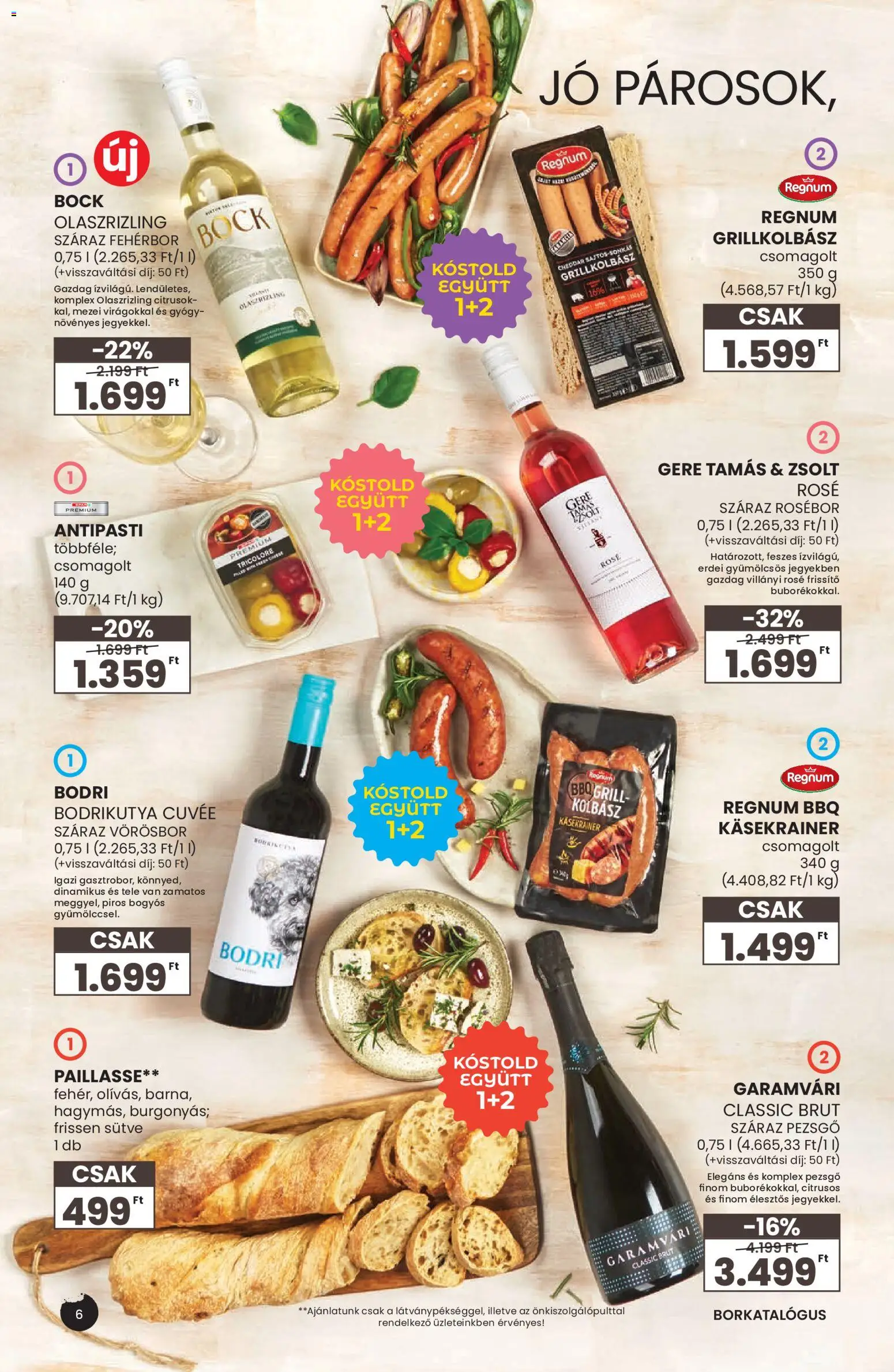 Spar akciós ujság - amely érvényes a következő dátumtól: 29.04.2026 | Oldal: 6 | Termékek: Kolbász, Pezsgő, Fehérbor, Cheddar