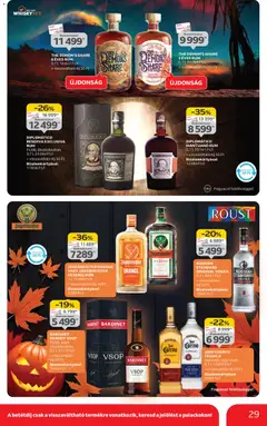 Auchan Akciós újság - amely érvényes a következő dátumtól: 30.10.2025 | Oldal: 29 | Termékek: Jägermeister, Brandy, Rum, Vodka