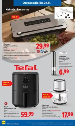 Tefal® Friteza na vrući zrak, Komad, Prženje bez dodavanja masnoće pomoću cirkulacije vrućeg zraka, Tajmer od 60 minuta, Prilagodljiva kontrola temperature - Pregled kataloga iz trgovine Lidl, vrijedi od 24.11.2025 | Stranica: 38