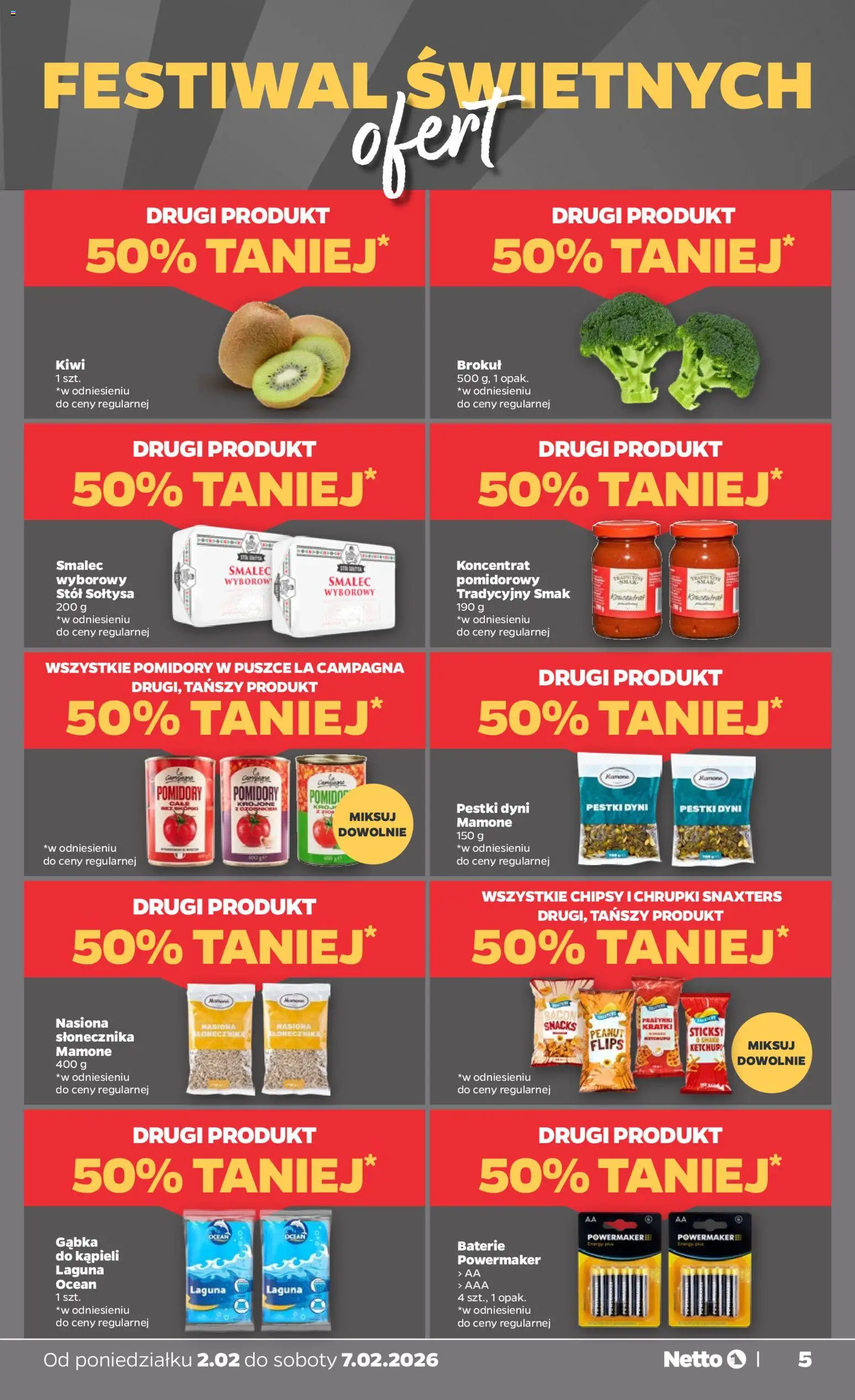 Netto gazetka - Spożywcza od 02.02.2026 | Strona: 5 | Produkty: Ketchup, Smalec wyborowy, Baterie, Nasiona
