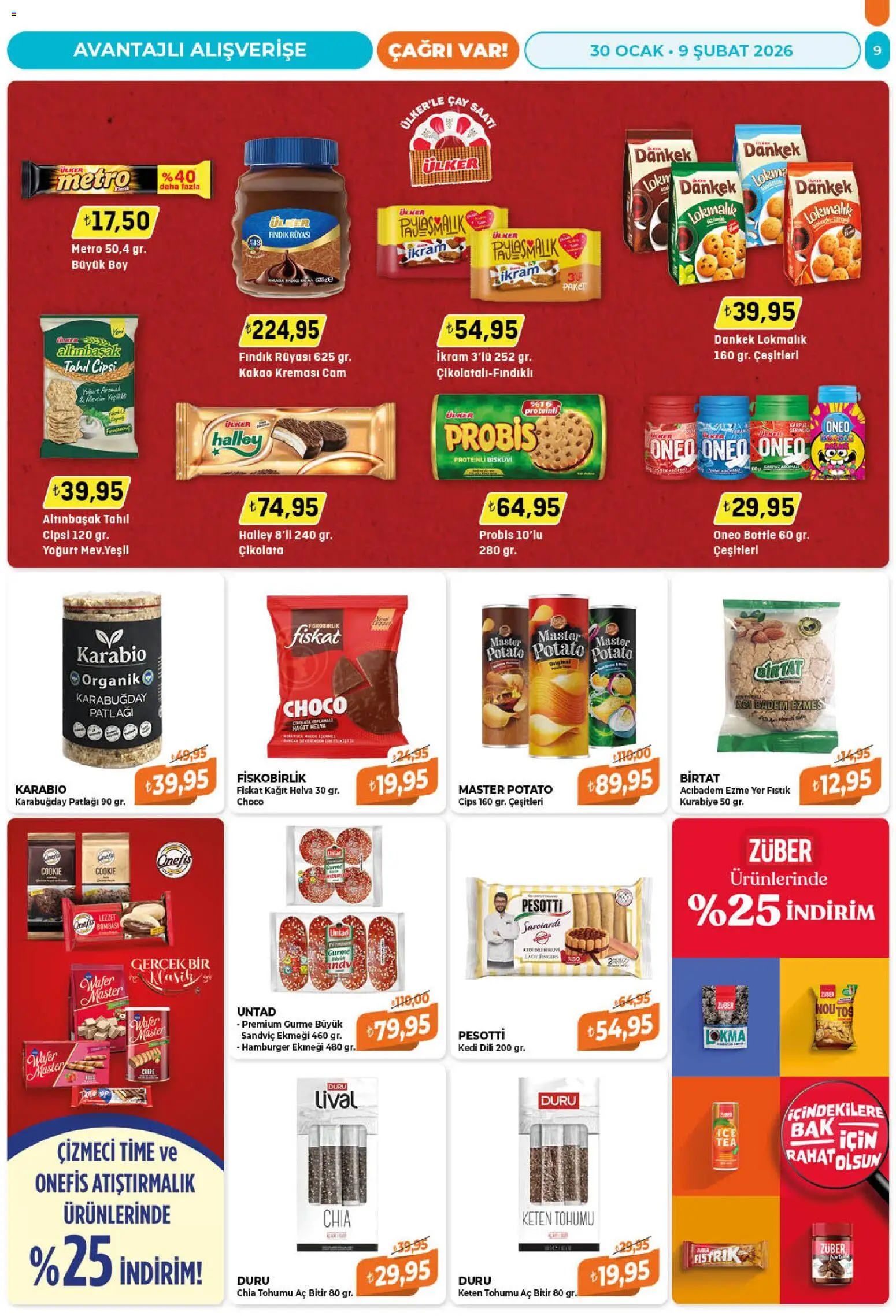 Çağrı Market Katalog - 30.01.2026 tarihinden itibaren geçerlidir | Sayfa: 9 | Ürünler: Fıstık, Yoğurt, Kurabiye, Keten Tohumu