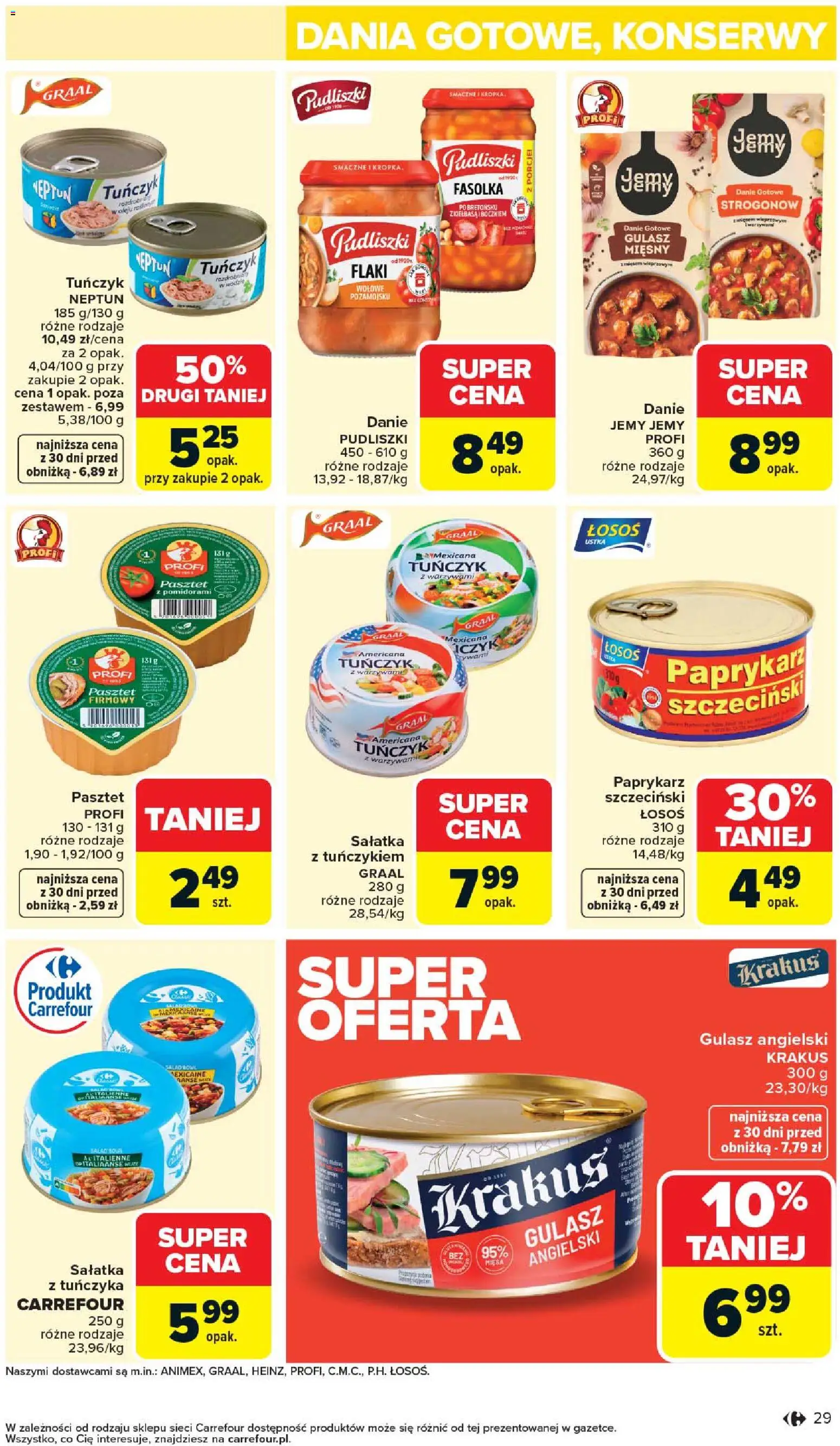Carrefour gazetka od 07.04.2026 | Strona: 31 | Produkty: Łosoś, Tuńczyk, Gulasz, Sałatka