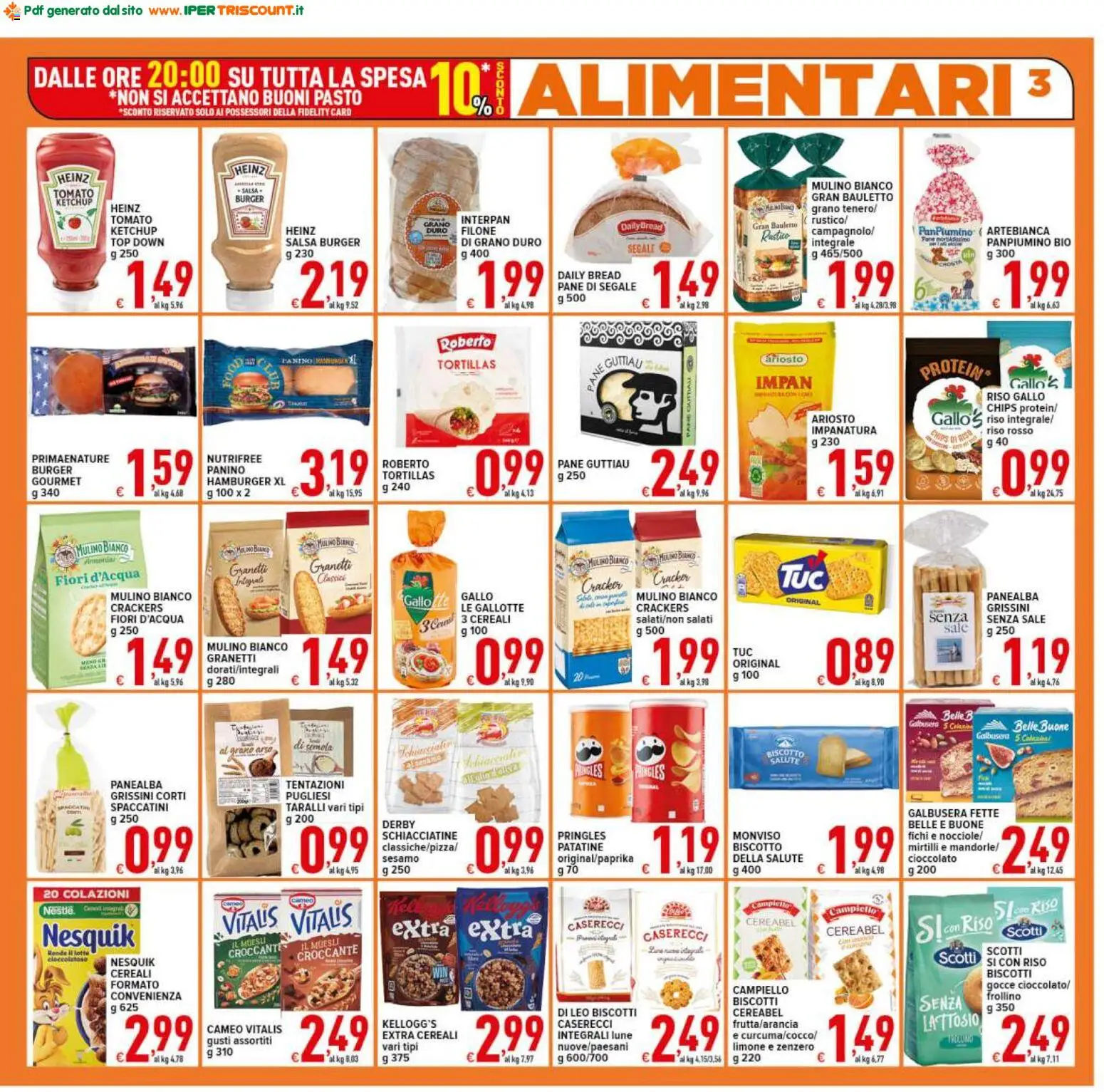 Volantino Ipertriscount del 17.04.2026 | Pagina: 3 | Prodotti: Muesli, Cioccolato, Sale, Hamburger