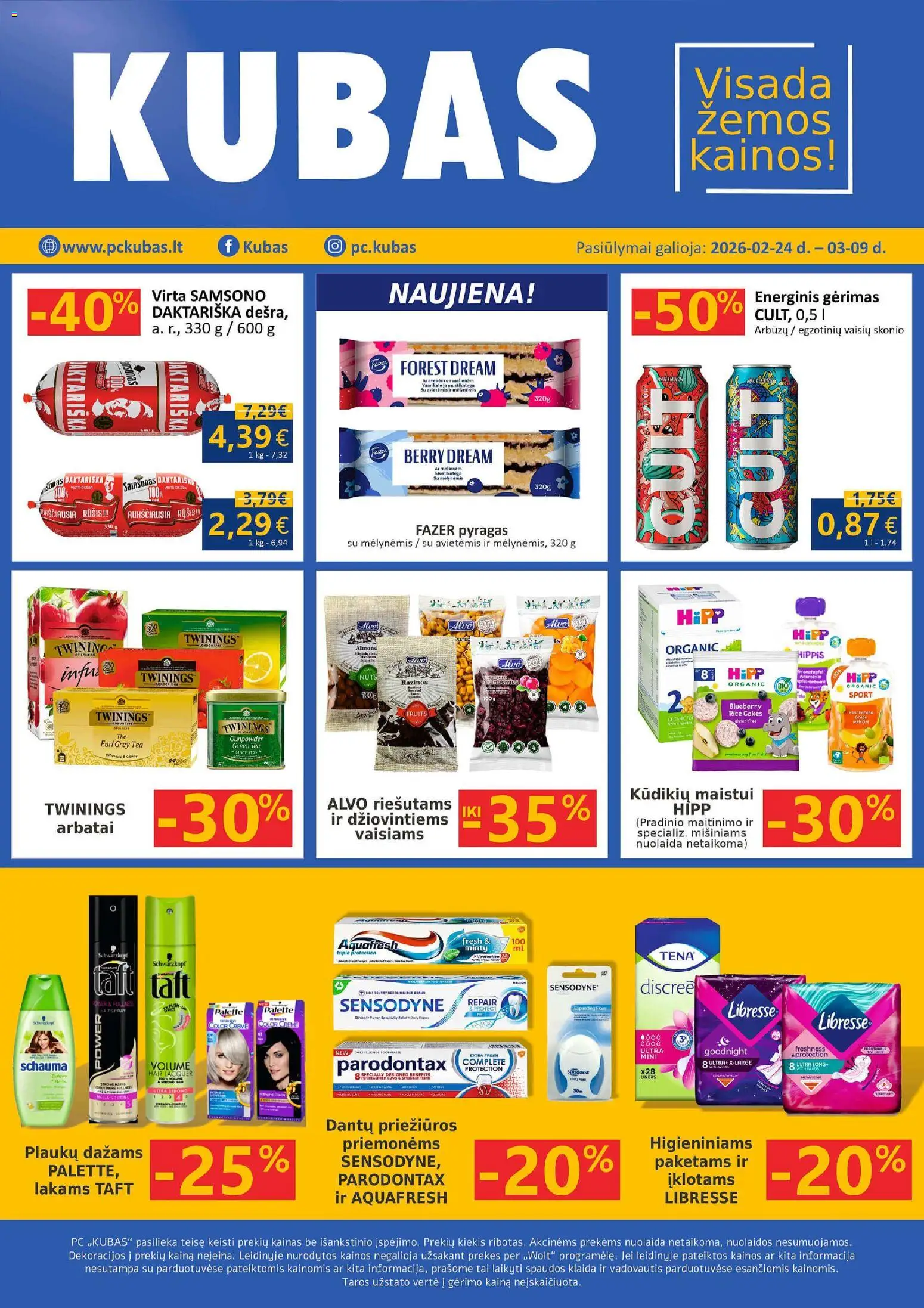Kubas akcijos nuo 24.02.2026 | Puslapis: 1 | Prekių: Energinis gėrimas, Pyragas