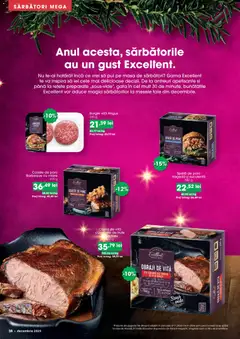 Ofertele Mega Image valabile de la 27.11.2025 | Pagină: 38 | Produse: Masă, Hacıyatmaz Kedi Oyuncağı, Vin, Burger