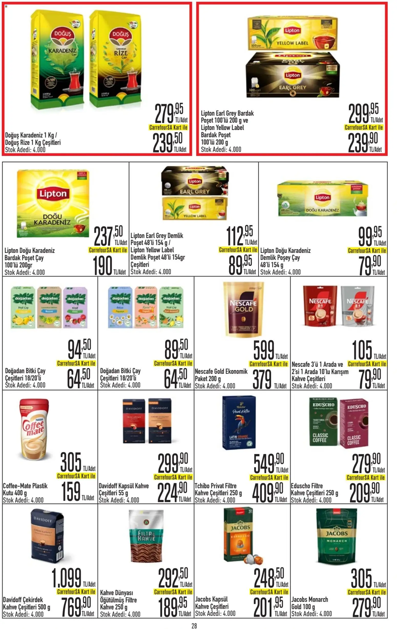 CarrefourSA Katalog - 15.01.2026 tarihinden itibaren geçerlidir | Sayfa: 28 | Ürünler: Kahve, Bardak poşet çay, Zselatin, Demlik