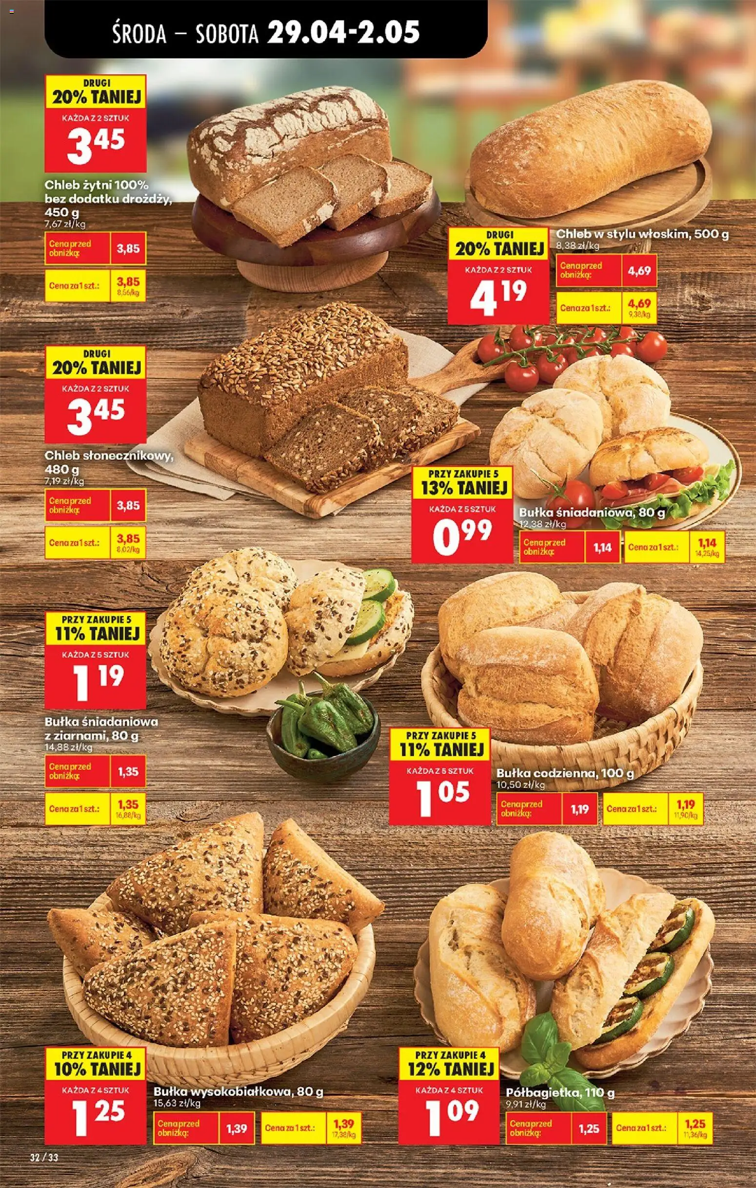 Biedronka Polsko leták - Codziennie niskie ceny od 29.04.2026 | Strana: 62 | Produkty: Chléb