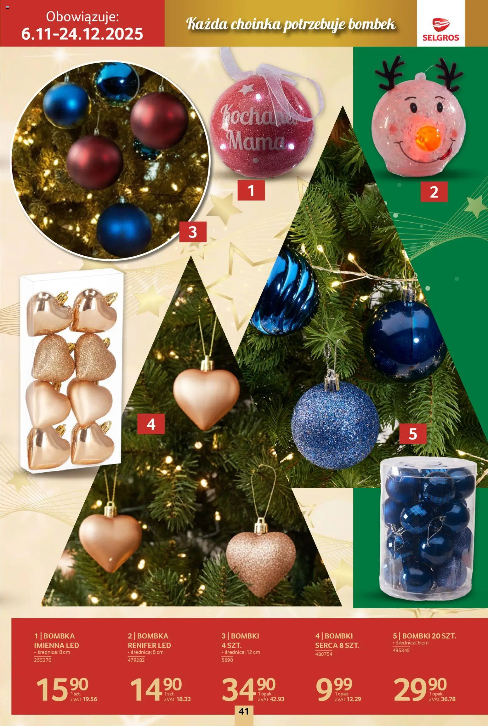 Selgros cash&carry Gazetka - Boże Narodzenie od 06.11.2025 | Strona: 41 | Produkty: Choinka