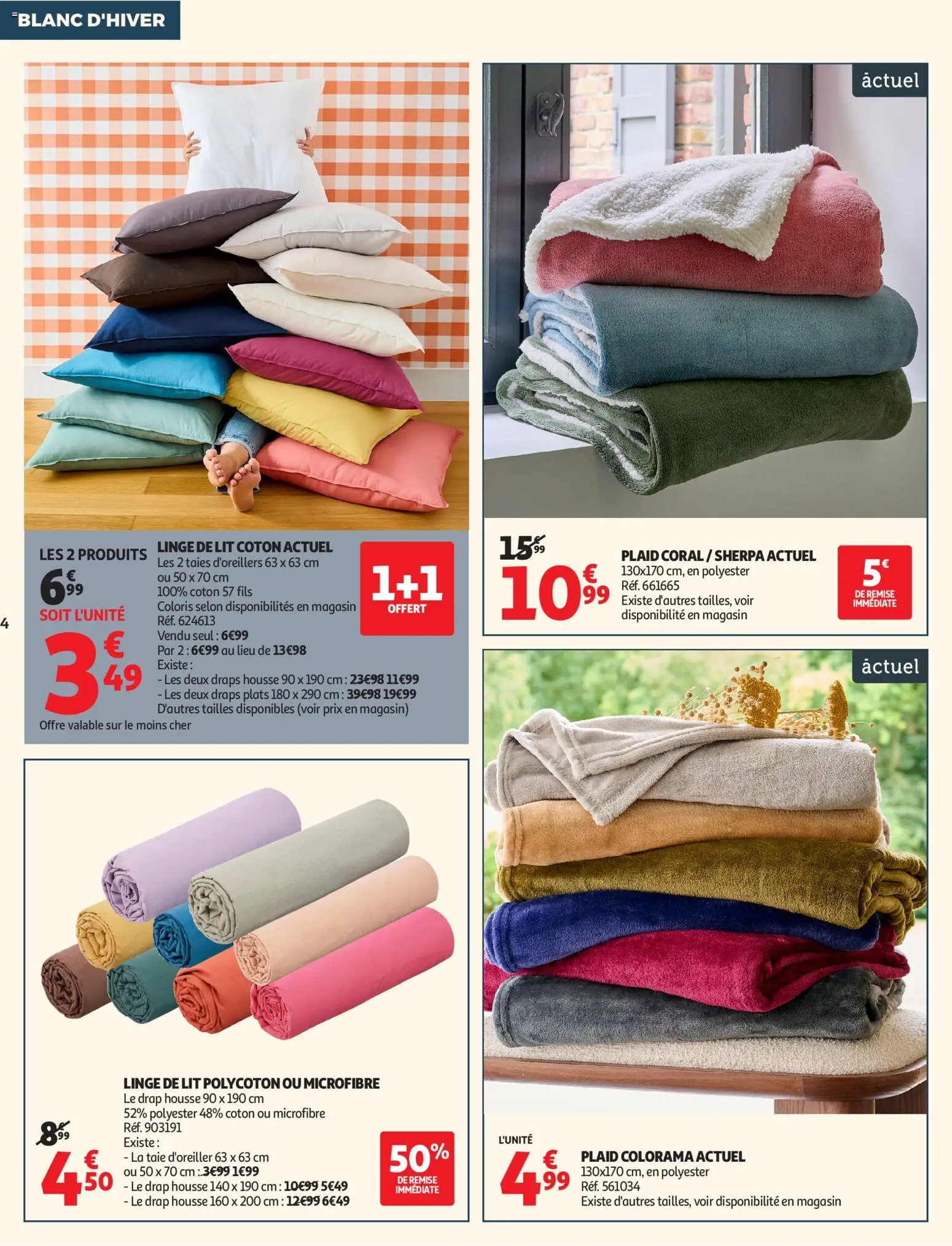 {H1} | Page: 4 | Produits: Taie d'oreiller, Coton, Lit