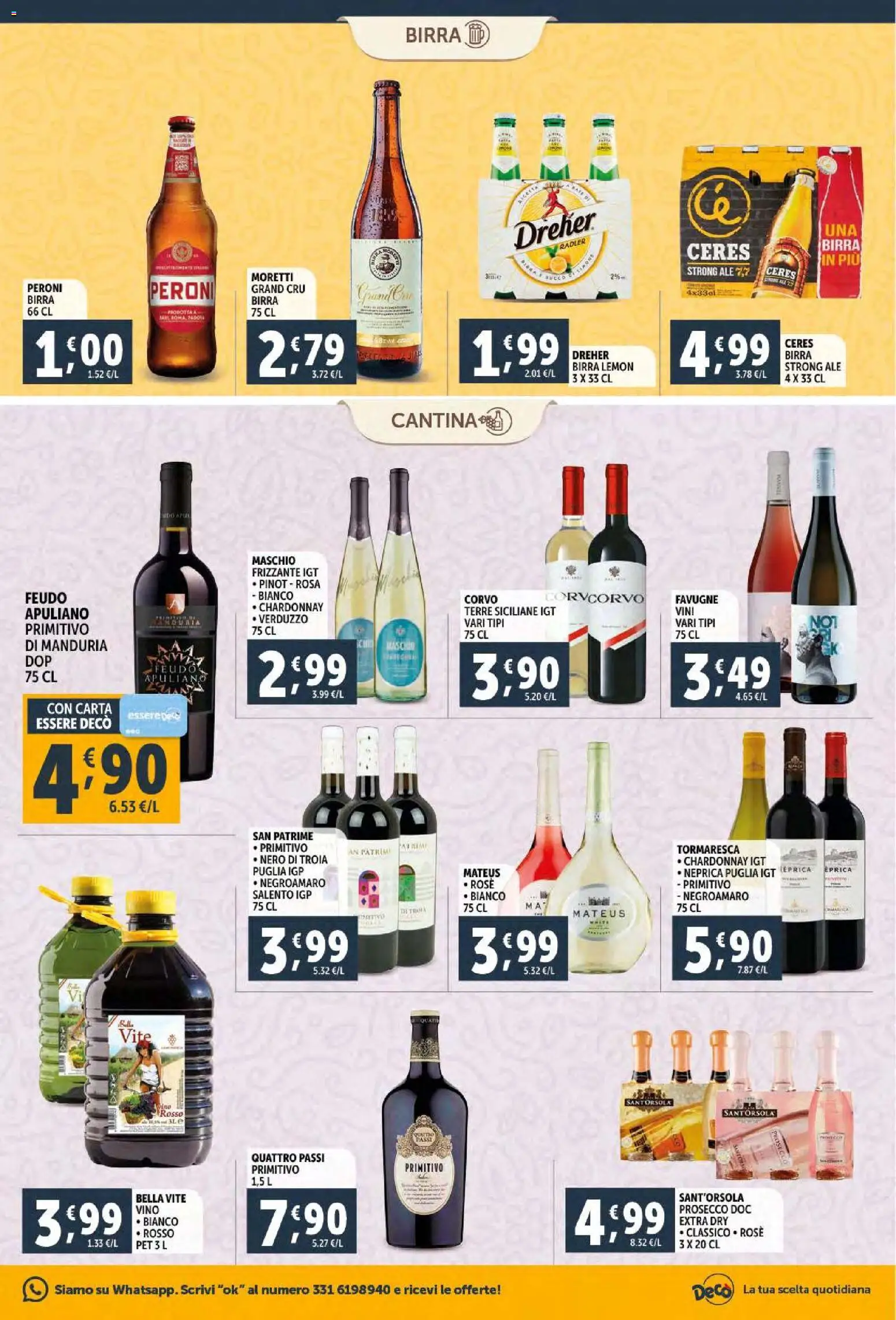 Volantino Decò del 02.12.2025 | Pagina: 23 | Prodotti: Birra, Prosecco, Vino, Ceres