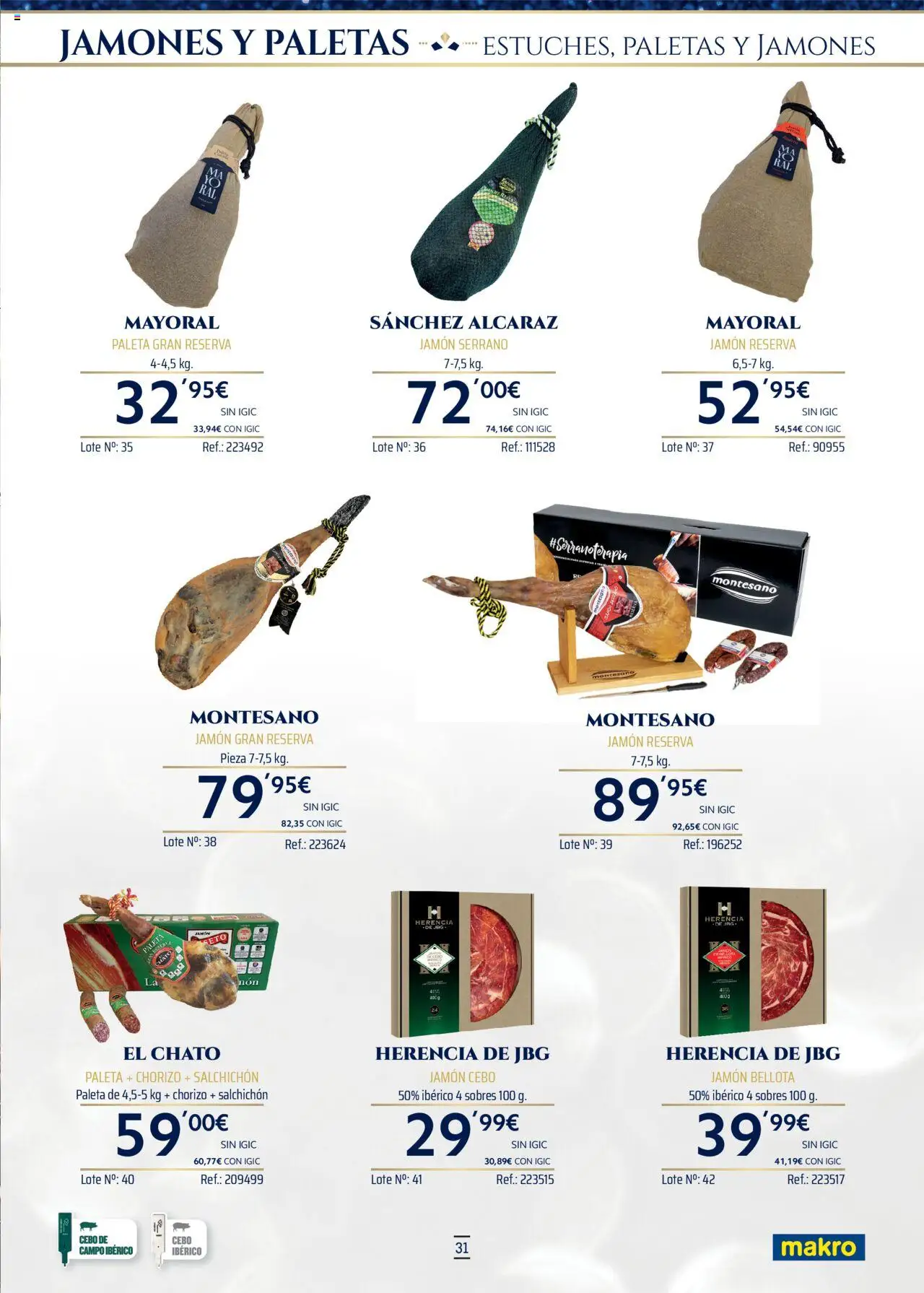 Makro - Lotes y cestas Canarias │ válido desde el 04.10.2025 | Página: 31 | Productos: Jamón serrano, Jamón