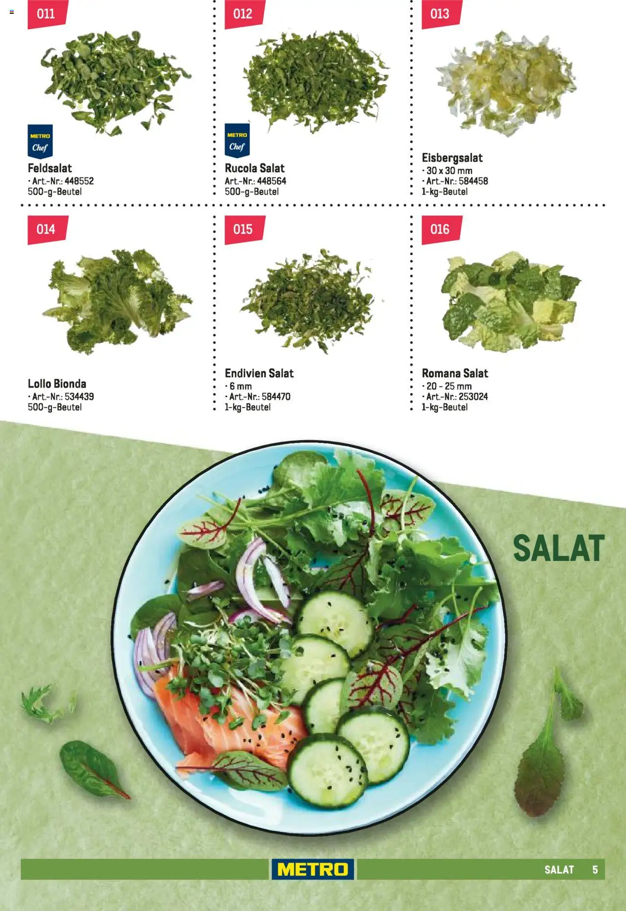 Metro Schnittwaren Spezial – gültig ab 04.02.2025 | Seite: 5 | Produkte: Rucola, Eisbergsalat, Salat