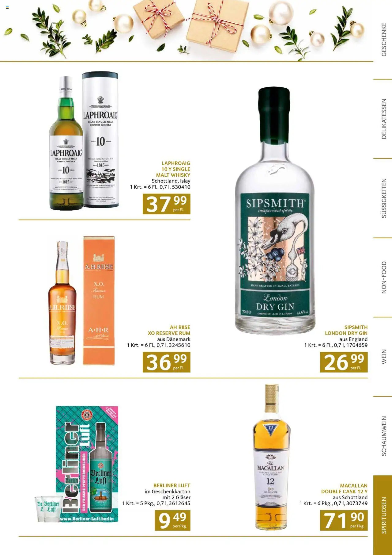 Transgourmet Weihnachtskatalog 2025 gültig ab 13.10.2025 | Seite: 75 | Produkte: Süßigkeiten, Gin, Wein