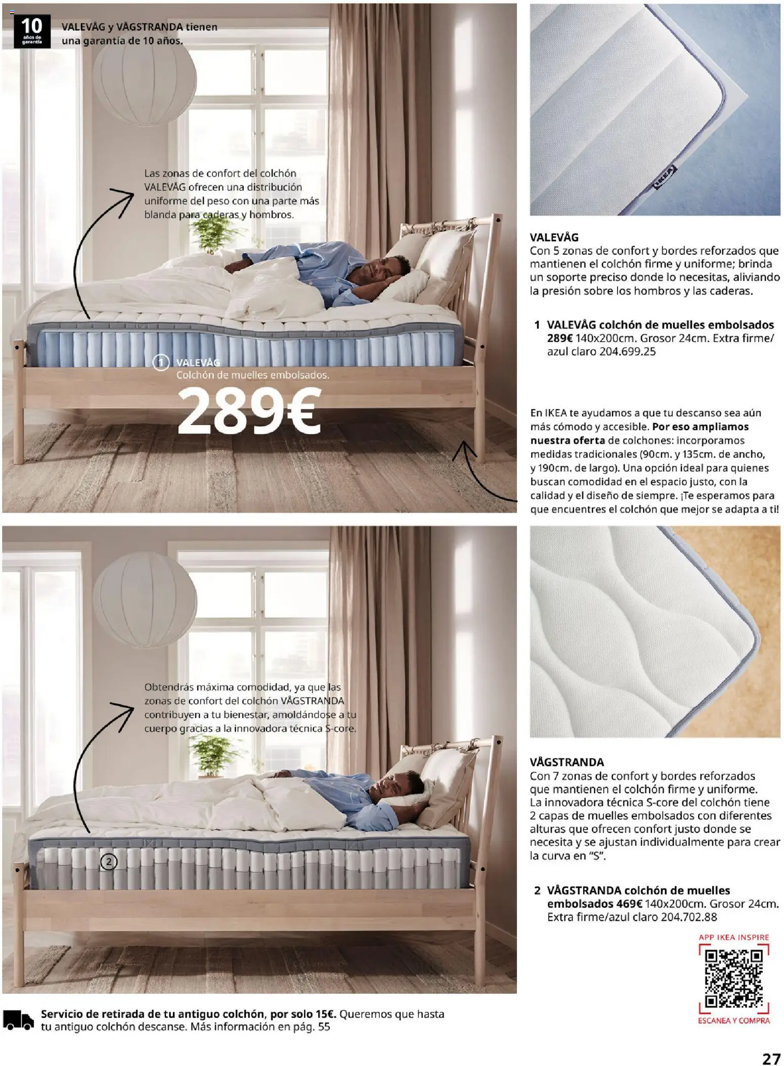 Catálogo IKEA Dormitorios │ válido desde el 01.02.2026 | Página: 27 | Productos: Té, Colchon, Peso