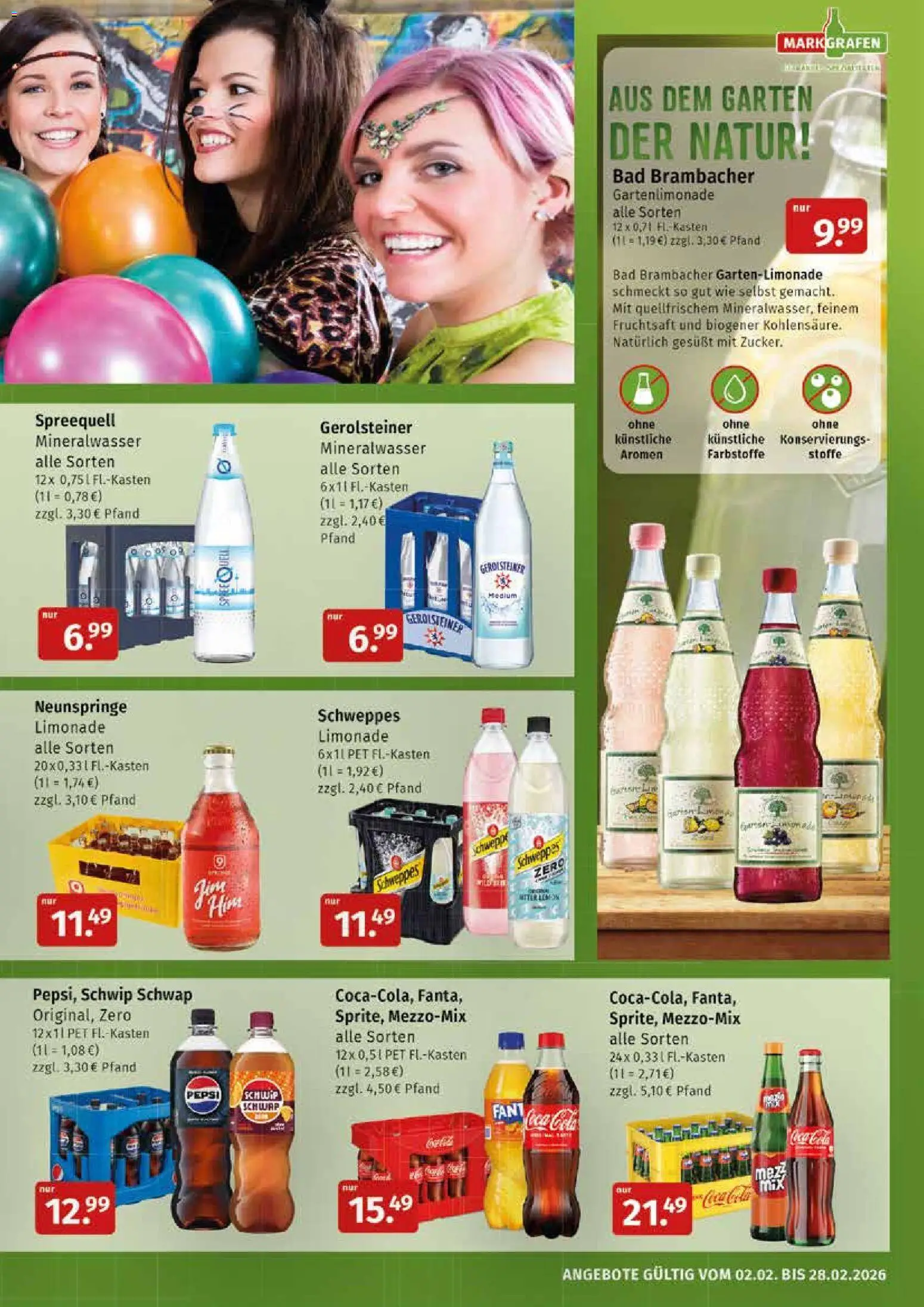 Markgrafen Prospekt 	 – gültig ab 02.03.2026 | Seite: 7 | Produkte: Bad, Limonade, Schweppes, Gerolsteiner