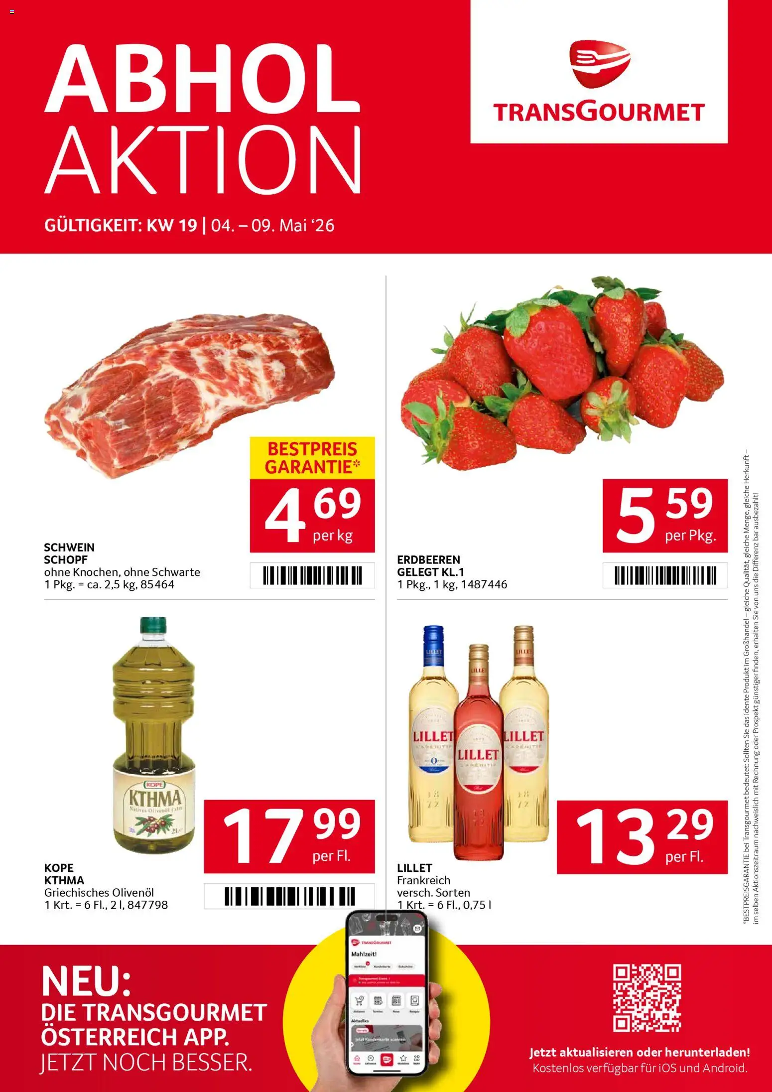 Transgourmet Flugblatt gültig ab 04.05.2026 | Seite: 1 | Produkte: Erdbeeren