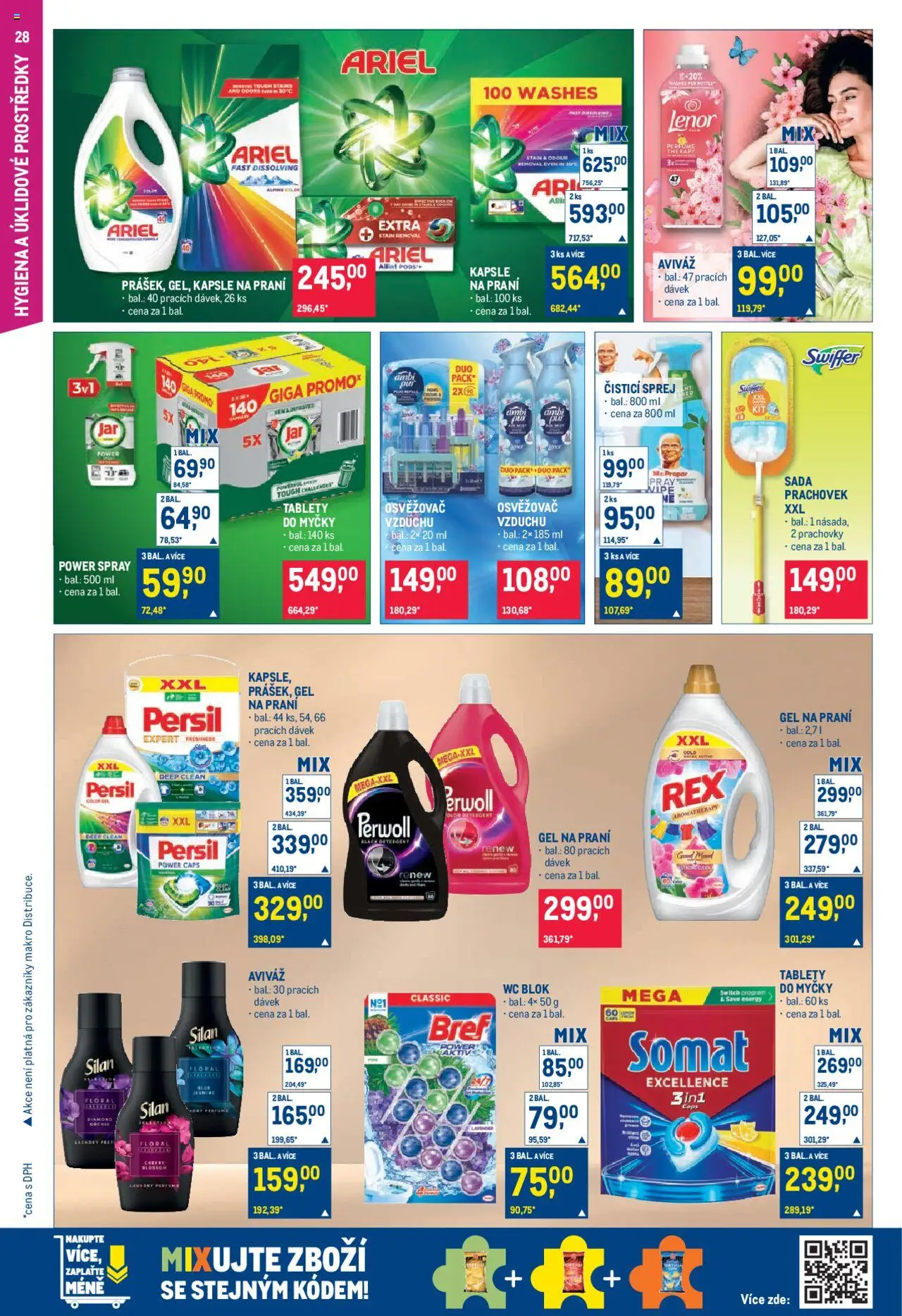 Makro leták - Pro milovníky jídla od 24.09.2025 | Strana: 28 | Produkty: Lenor, Wc blok, Ariel, Persil